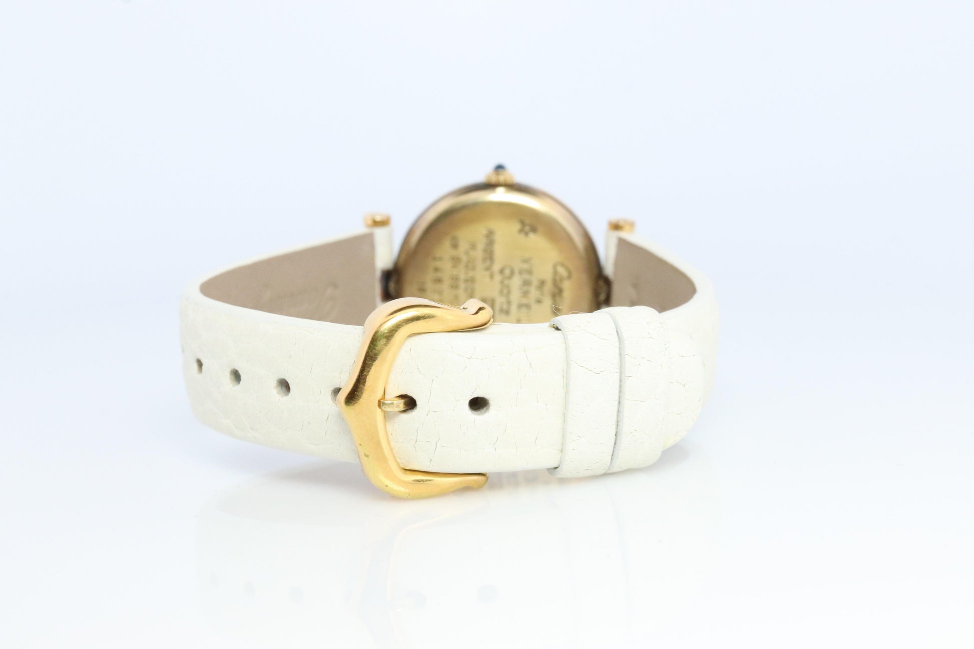 Genuine Cartier Watch. Must de Cartier Vendome Round Argent Vermeil Trinity Face