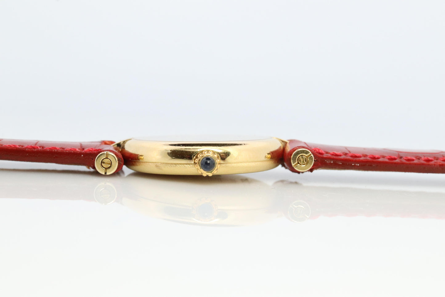 Genuine Cartier Watch. Must de Cartier Vendome Round Argent Vermeil White Face