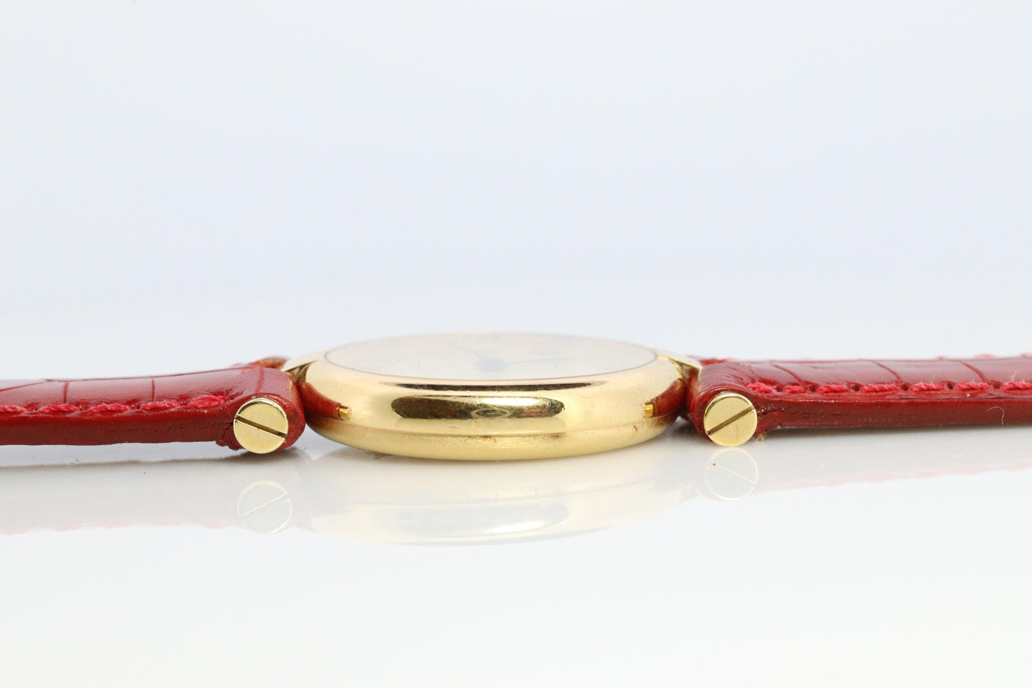 Genuine Cartier Watch. Must de Cartier Vendome Round Argent Vermeil White Face