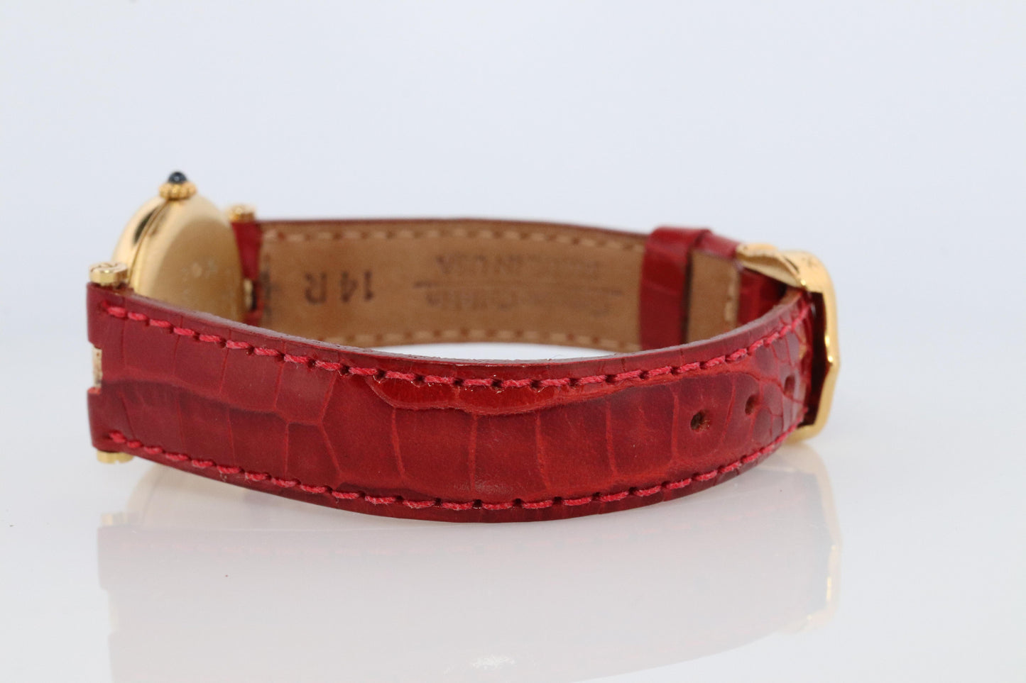 Genuine Cartier Watch. Must de Cartier Vendome Round Argent Vermeil White Face