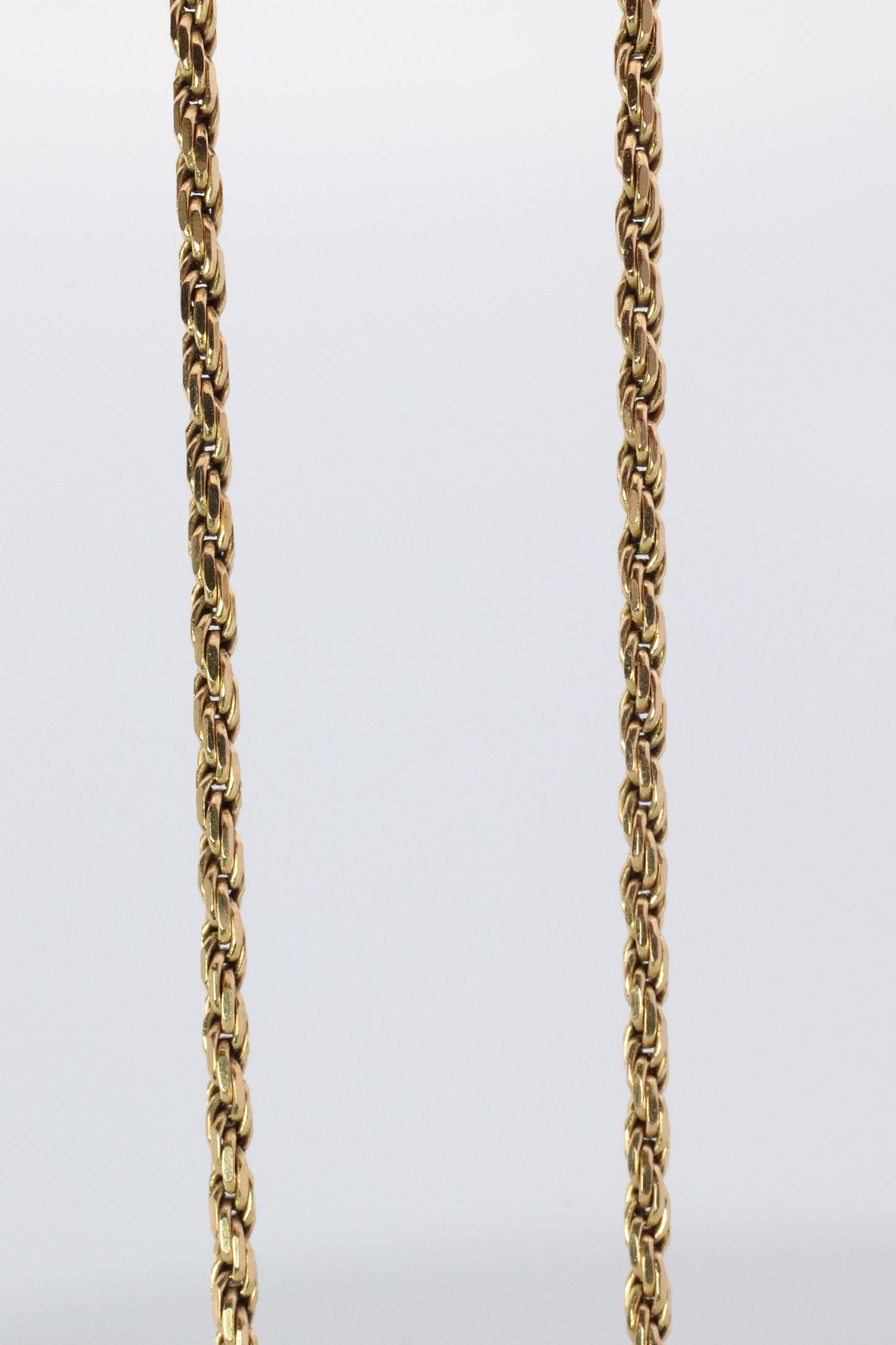 14k Rope Necklace. 14k Long Rope Necklace. 3.5grams 16in length 1.5mm width
