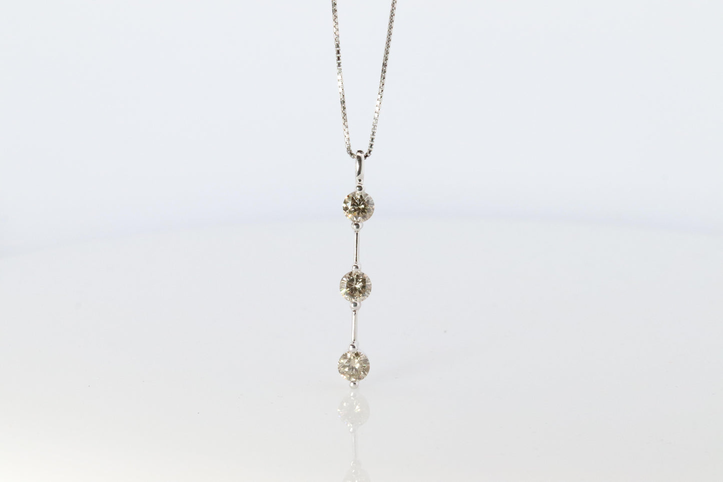 Diamond Dangle Journey pendant Platinum Pt900 diamond 1CTW Journey Necklace