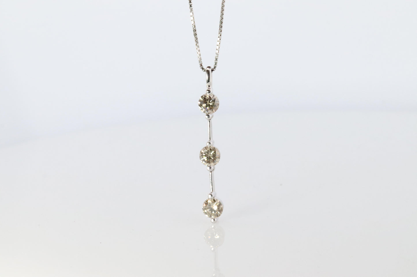 Diamond Dangle Journey pendant Platinum Pt900 diamond 1CTW Journey Necklace