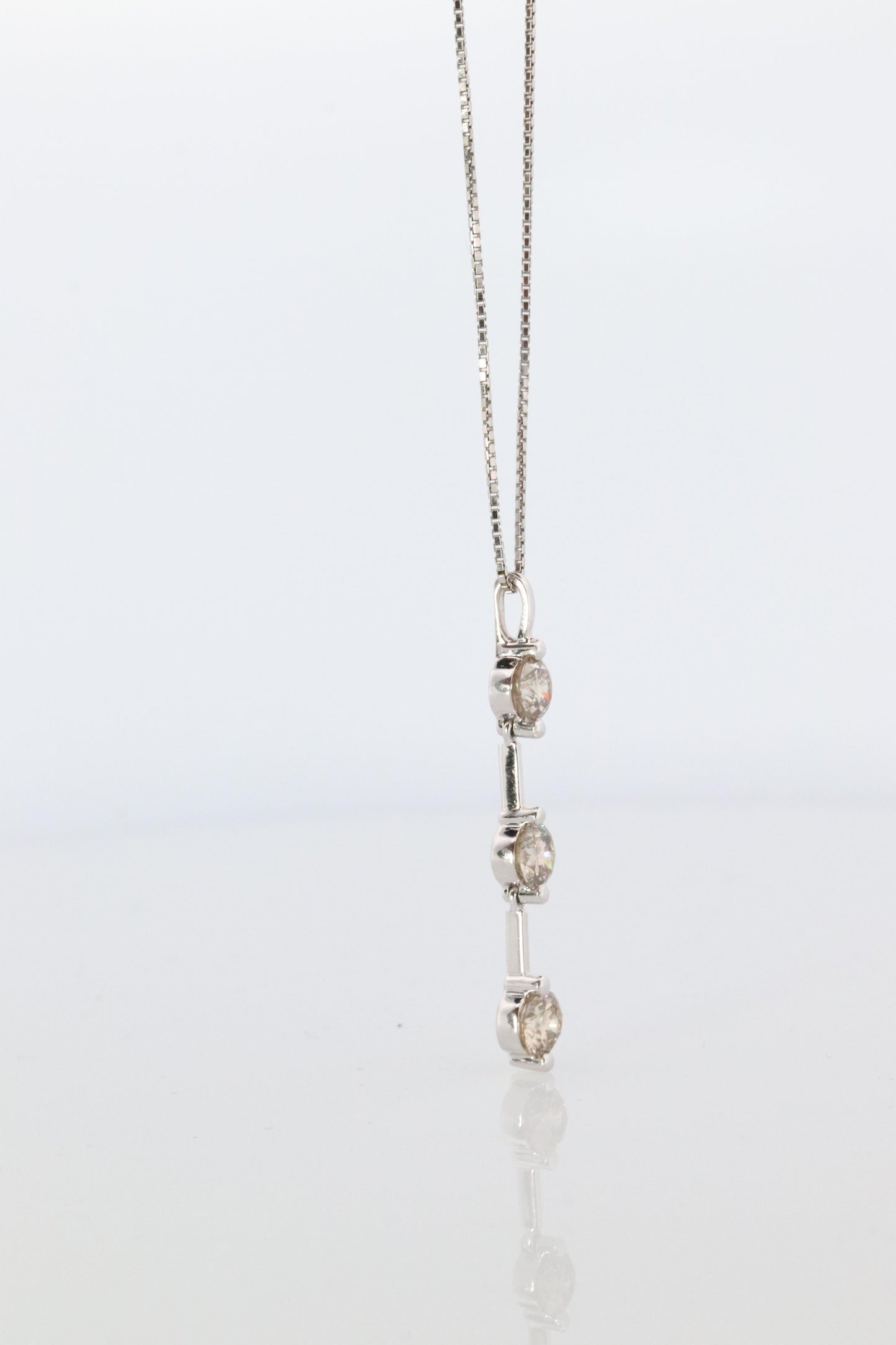 Diamond Dangle Journey pendant Platinum Pt900 diamond 1CTW Journey Necklace