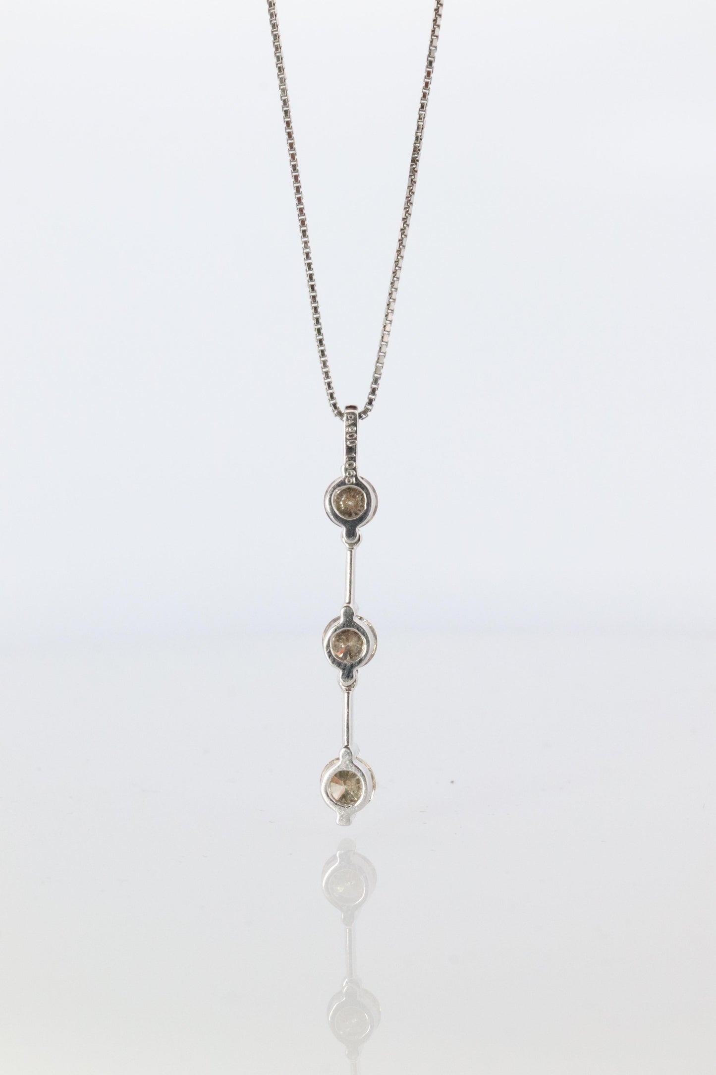 Diamond Dangle Journey pendant Platinum Pt900 diamond 1CTW Journey Necklace