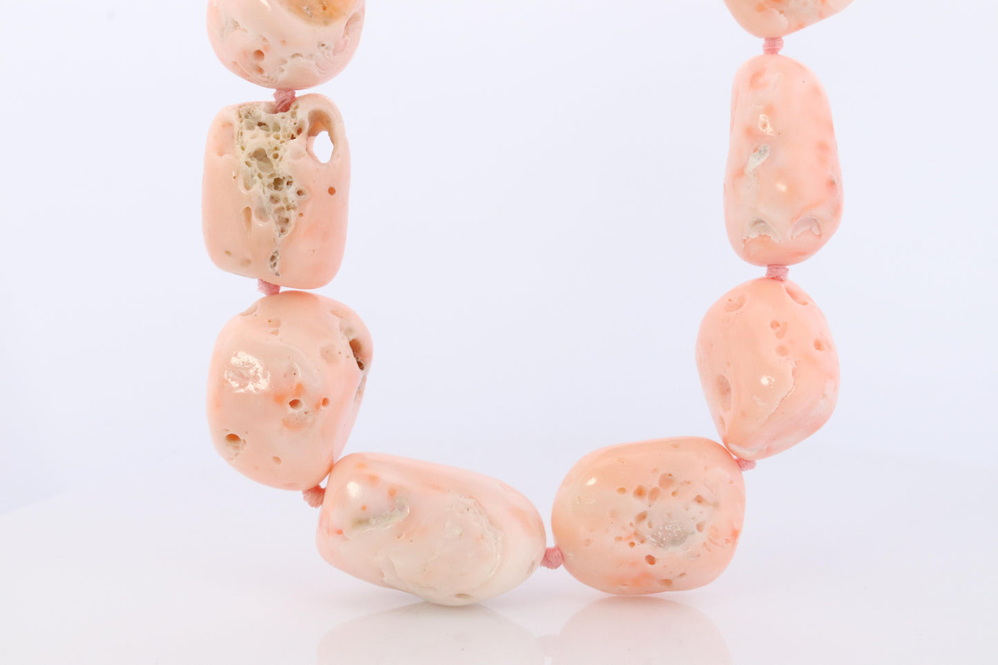 Sterling Silver RAW Bulky Coral Necklace