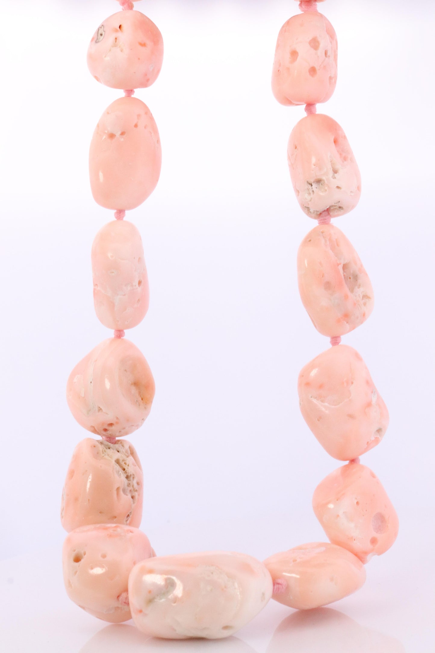 Sterling Silver RAW Bulky Coral Necklace