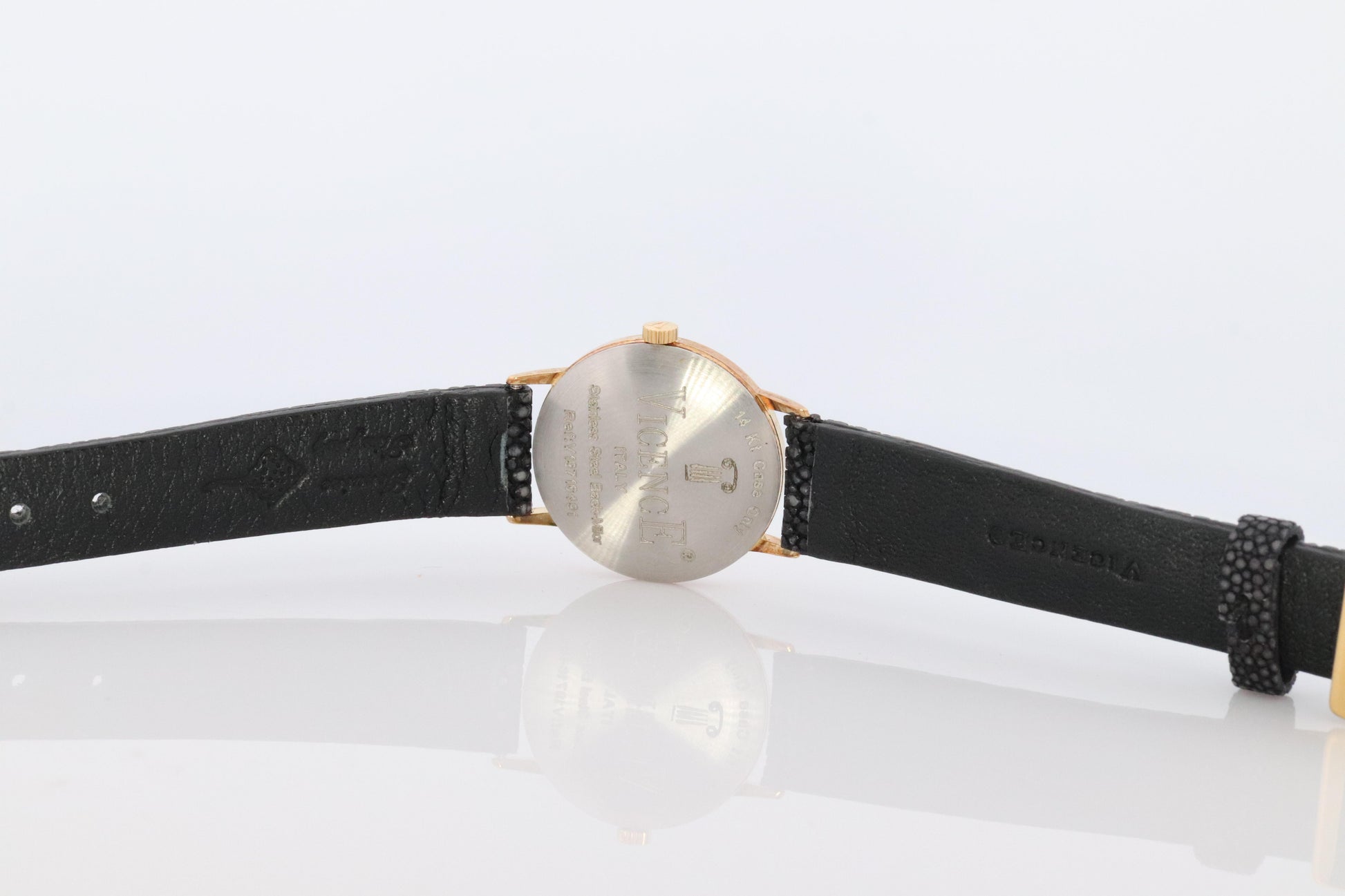 14k Vicence Wristwatch. Vicence Ladies Yellow Gold Watch.