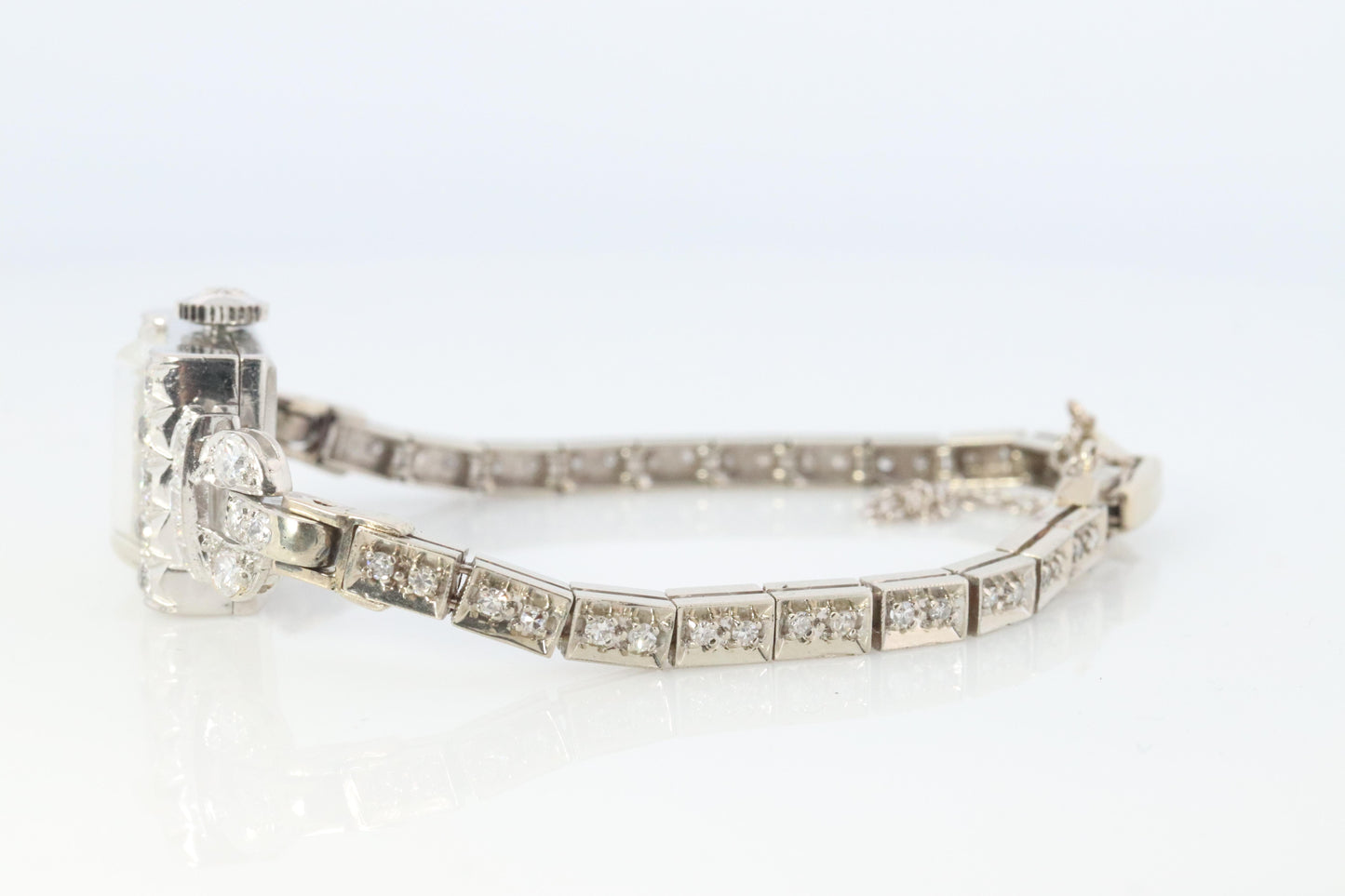 Hamilton 2.4CTW Diamond Watch. Vintage Ladies Hamilton Platinum and 14k WG.