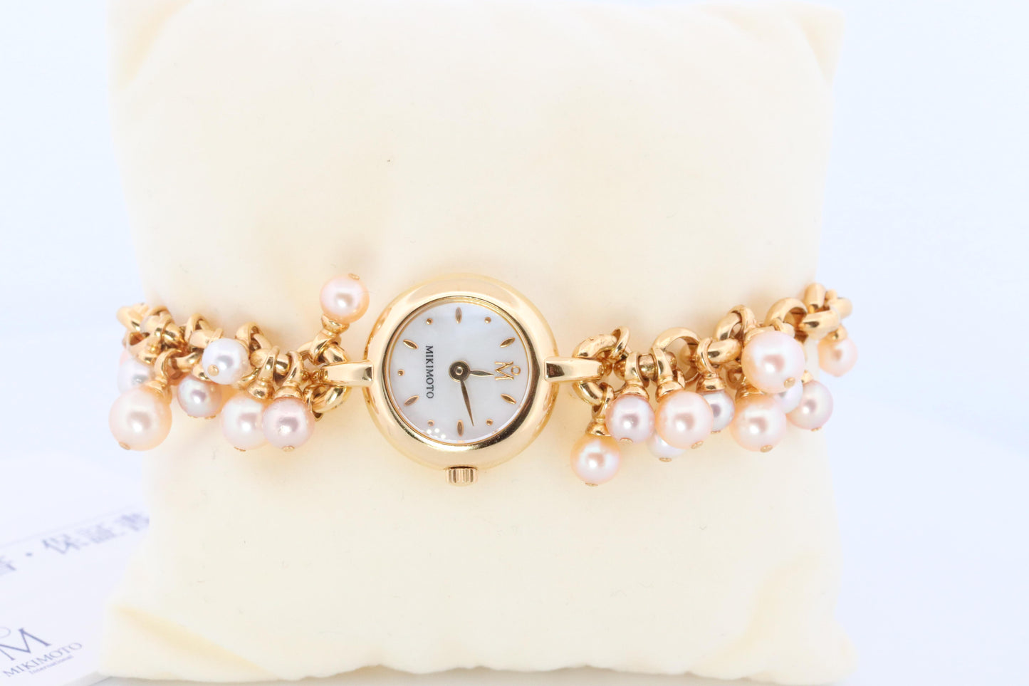 Mikimoto Watch. Mikimoto Pearl Dangle Bracelet Ladies Watch. MOP Dial