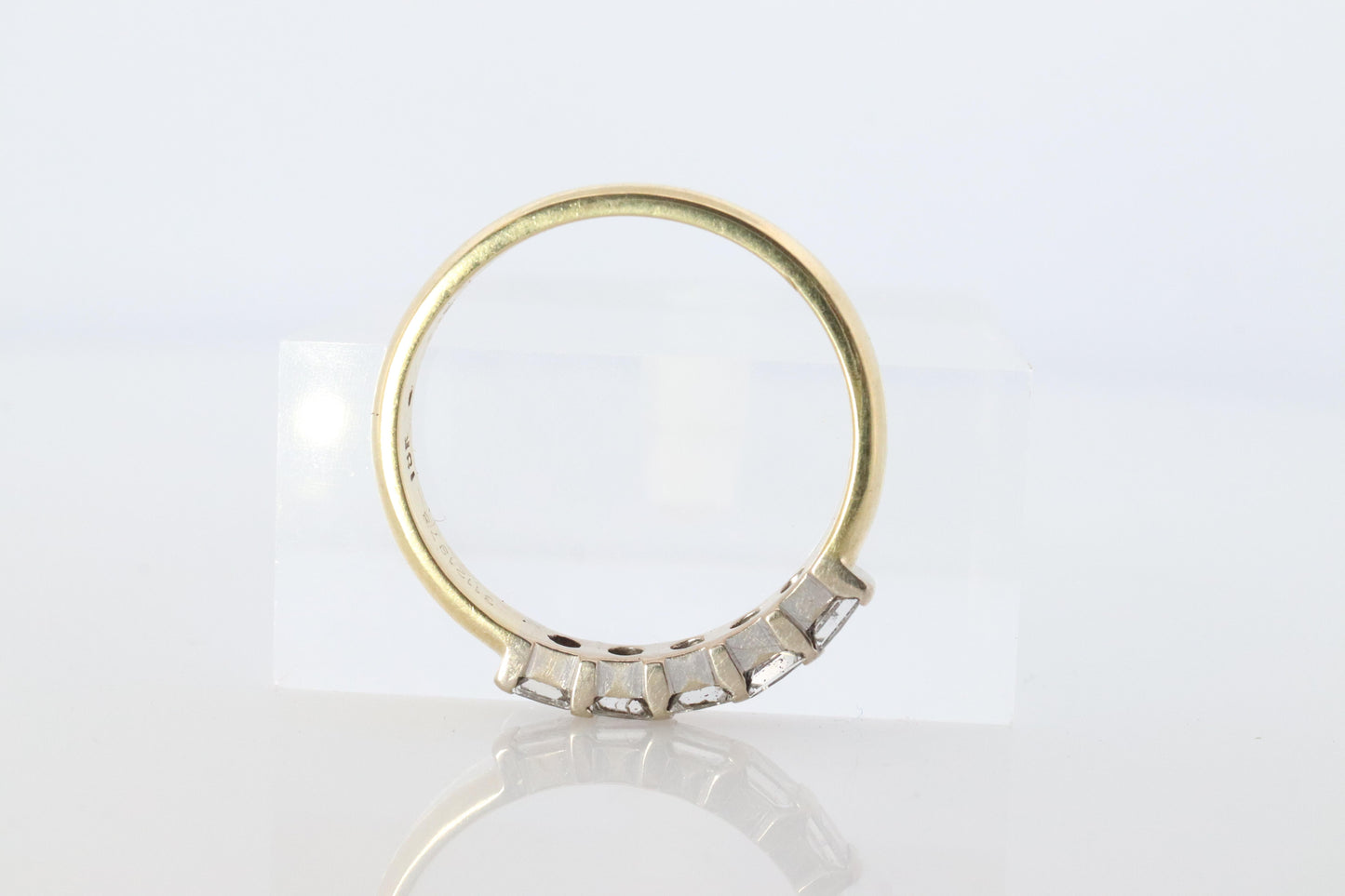 18K YG Princess Cut Diamond Anniversary Band. 18K Diamond Eternity Wedding Band