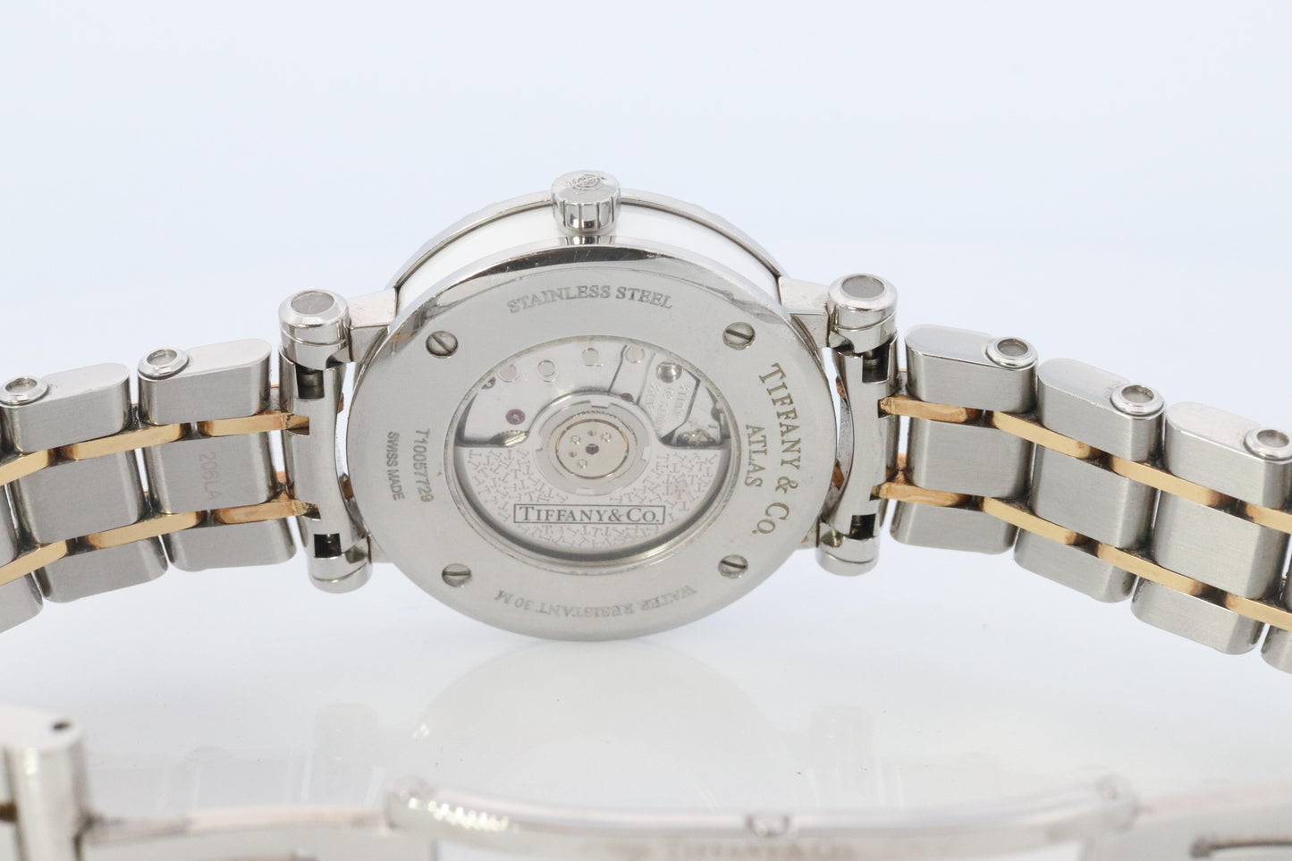 Tiffany and Co Watch. 18k SS and Ceramic Tiffany Atlas Automatic Ladies Watch.