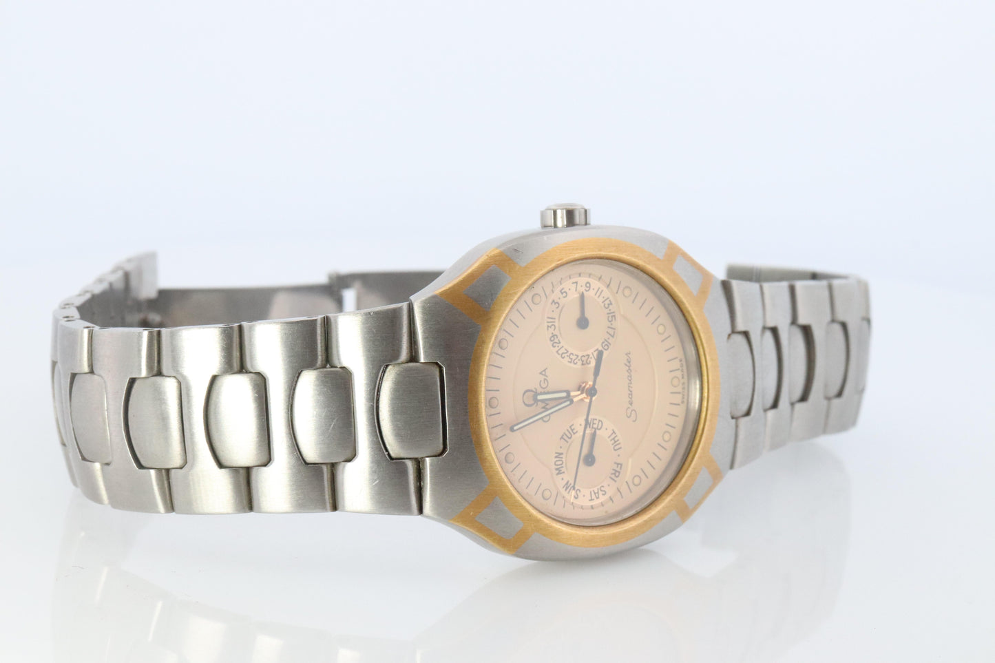 Omega Watch. Omega Seamaster Polaris Quartz Date Wristwatch. Mens Omega