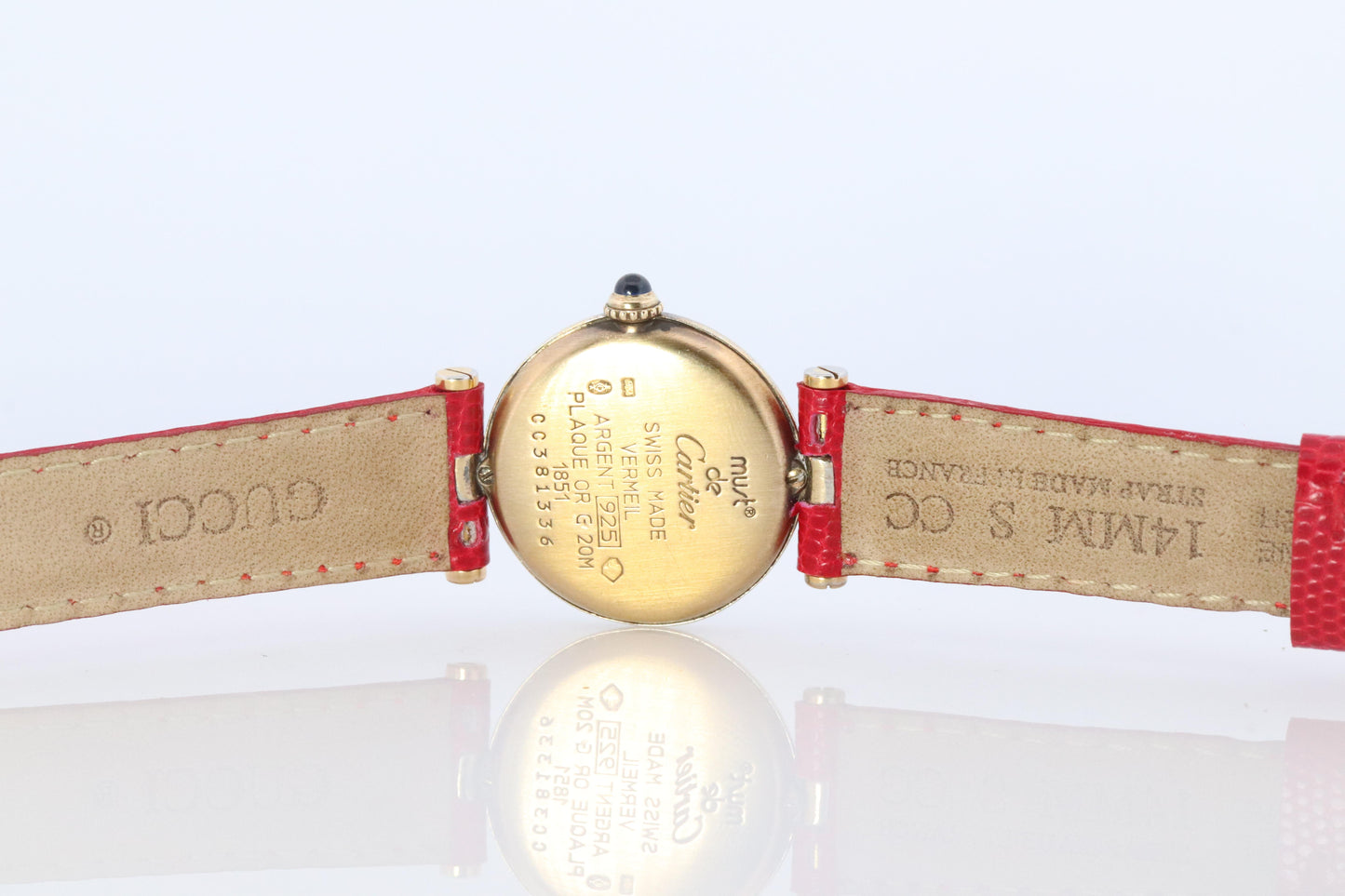 Genuine Cartier Watch. Must de Cartier Vendome Round Argent Vermeil White Face