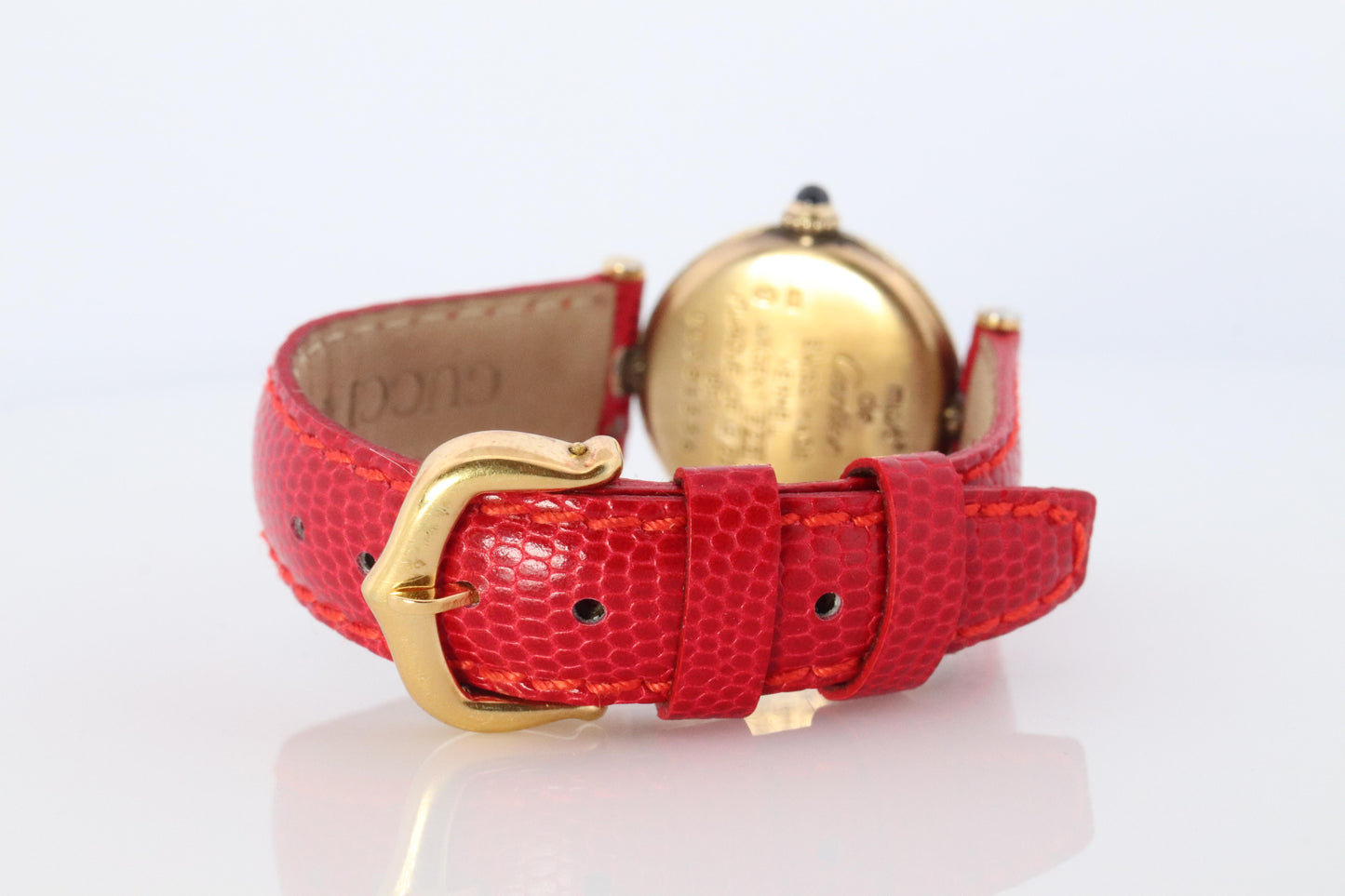 Genuine Cartier Watch. Must de Cartier Vendome Round Argent Vermeil White Face