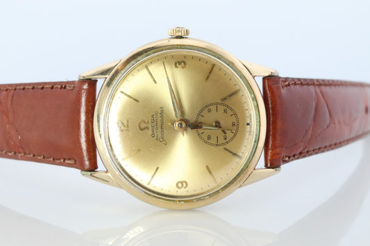 OMEGA Automatic Watch 10k GF Omega Automatic Hammer Bumper 1950s Mens Wristwatch