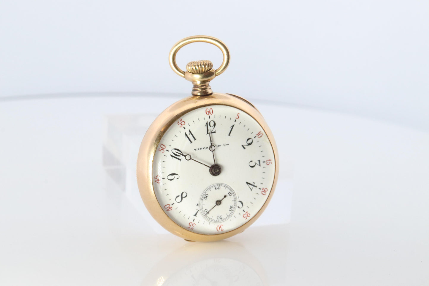 18k Tiffany and Co Pocket Watch. Antique 18k YG Tiffany Mechanical Watch. 30mm