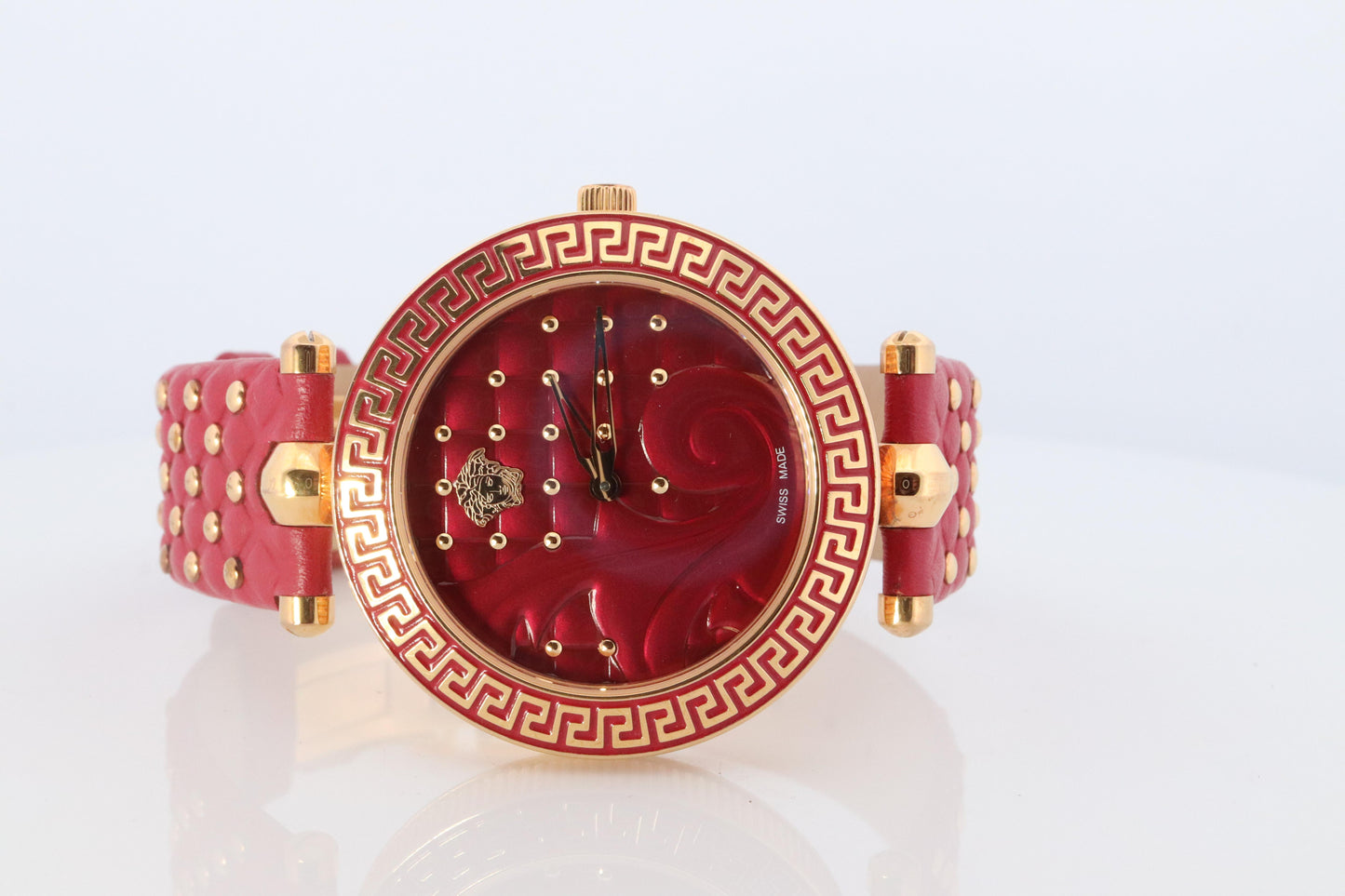 Genuine Versace Watch. VERSACE Vanitas XL Red Enamel Dial Rose Gold-tone.