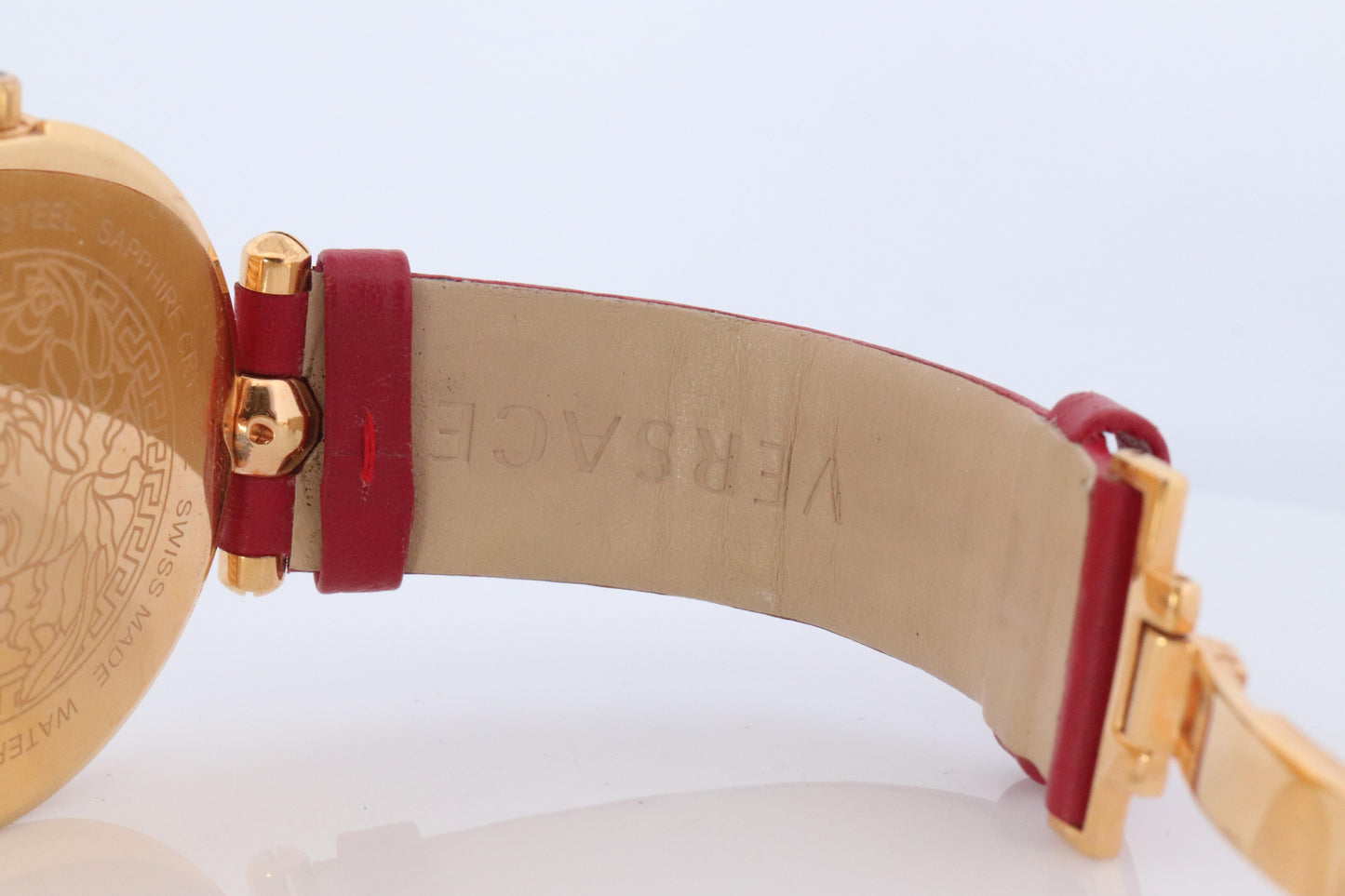 Genuine Versace Watch. VERSACE Vanitas XL Red Enamel Dial Rose Gold-tone.