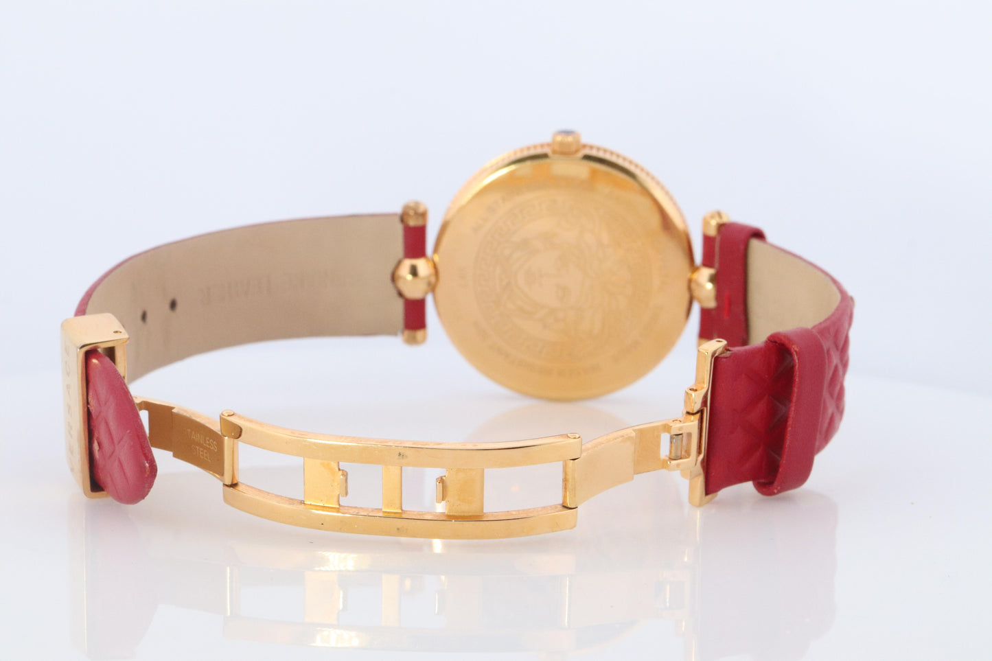 Genuine Versace Watch. VERSACE Vanitas XL Red Enamel Dial Rose Gold-tone.