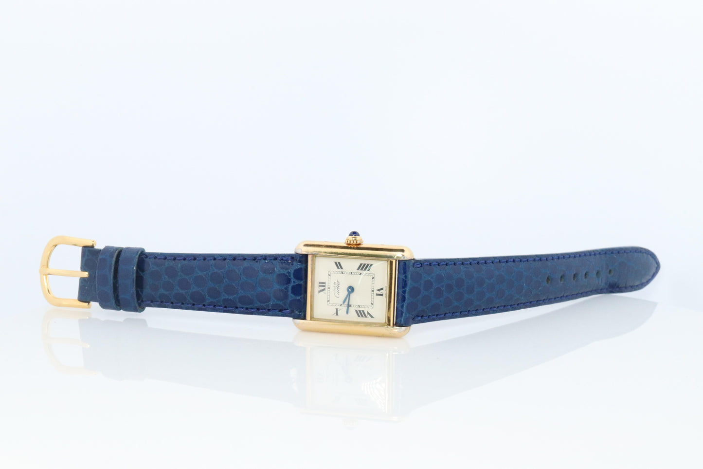 Must de Cartier Tank 2415 Watch. Vermeil ARGENT 925 Medium Tank