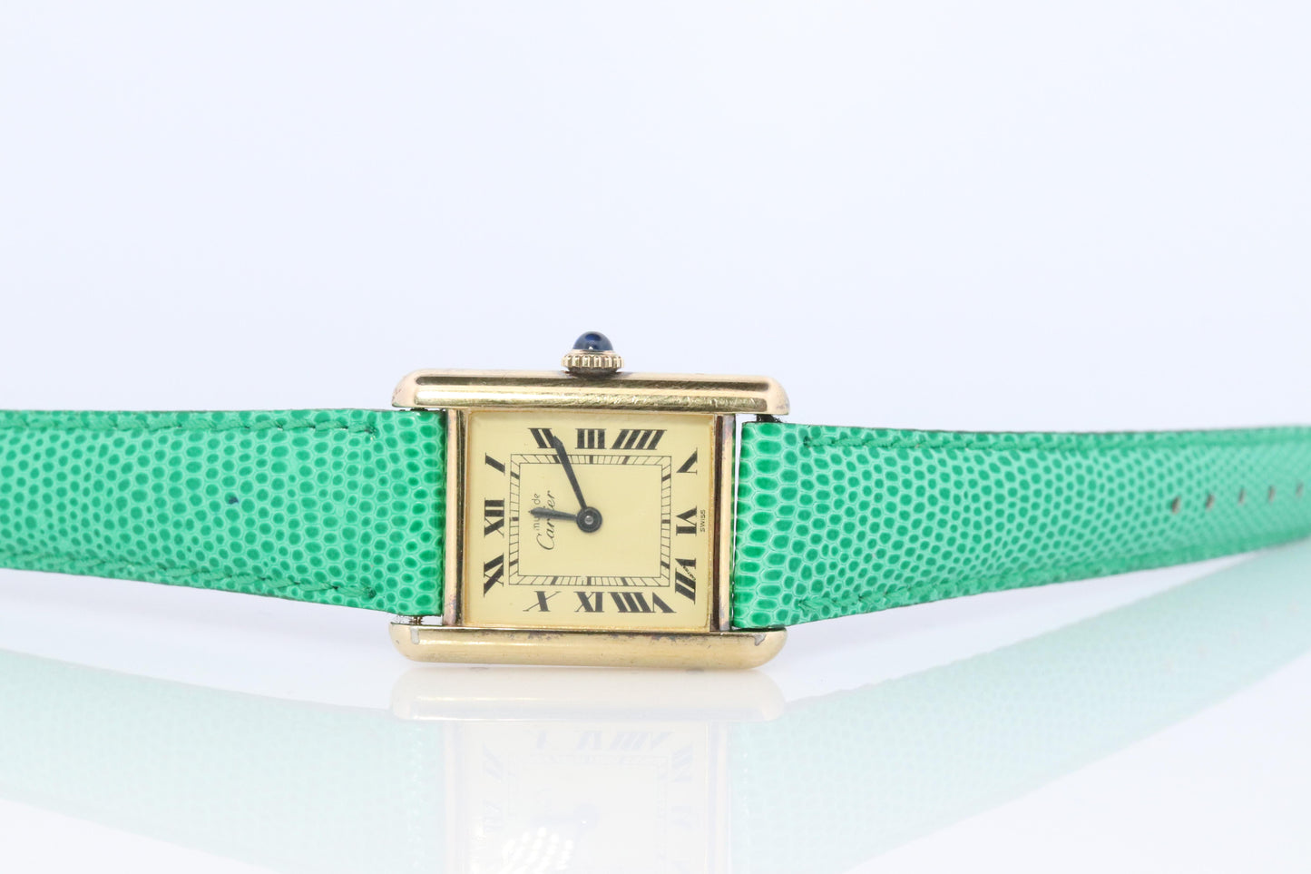 Must de Cartier Tank Manual Watch. Vermeil ARGENT 925 Small Windup Tank