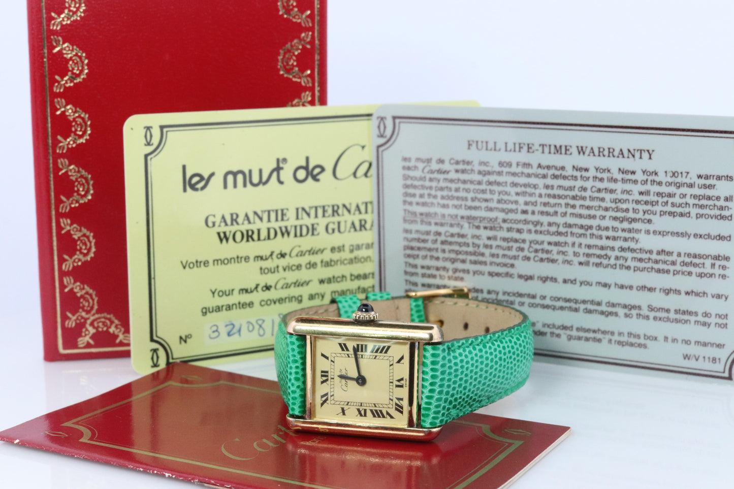 Must de Cartier Tank Manual Watch. Vermeil ARGENT 925 Small Windup Tank