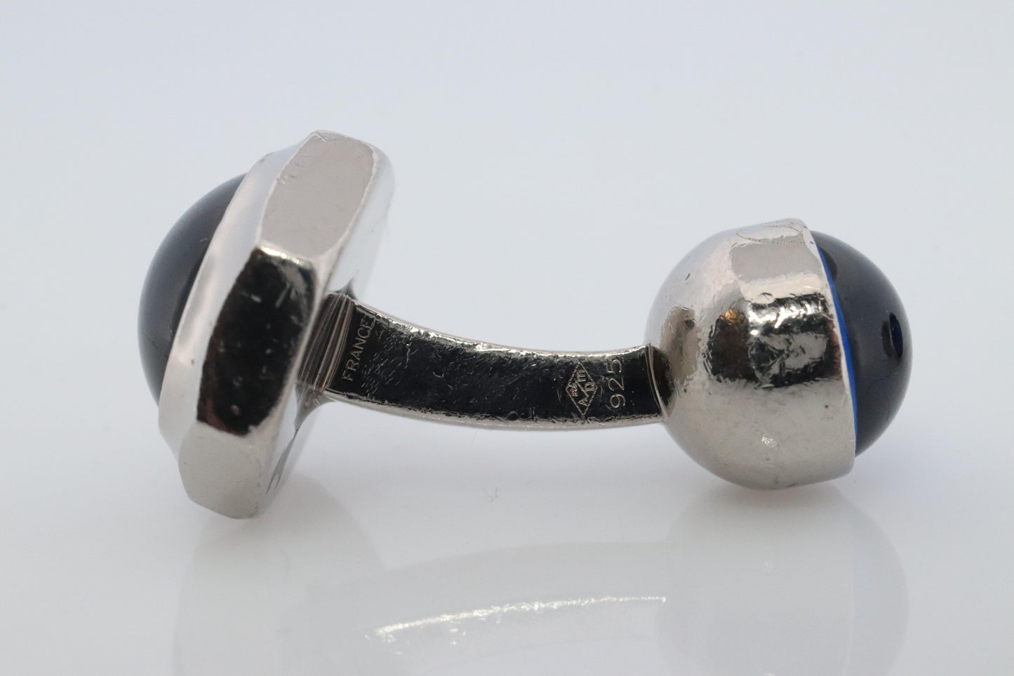 Cartier Santos Cufflinks Sterling Silver 925 Sapphire Cabochon Cartier Cufflinks