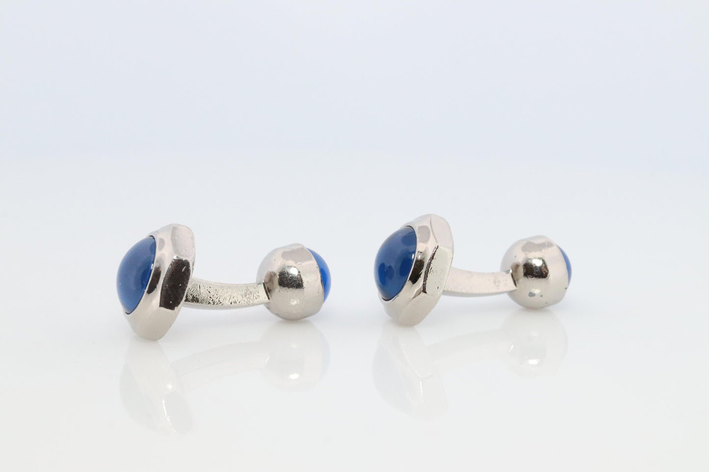 Cartier Santos Cufflinks Sterling Silver 925 Sapphire Cabochon Cartier Cufflinks