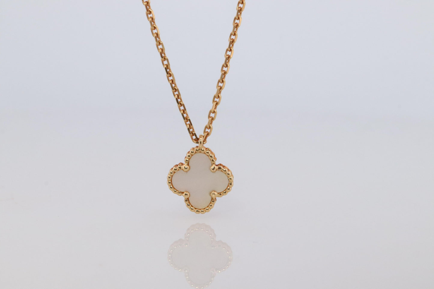 Van Cleef Arpels Alhambra Necklace . Genuine VCA 18k YG Sweet Shell Pendant