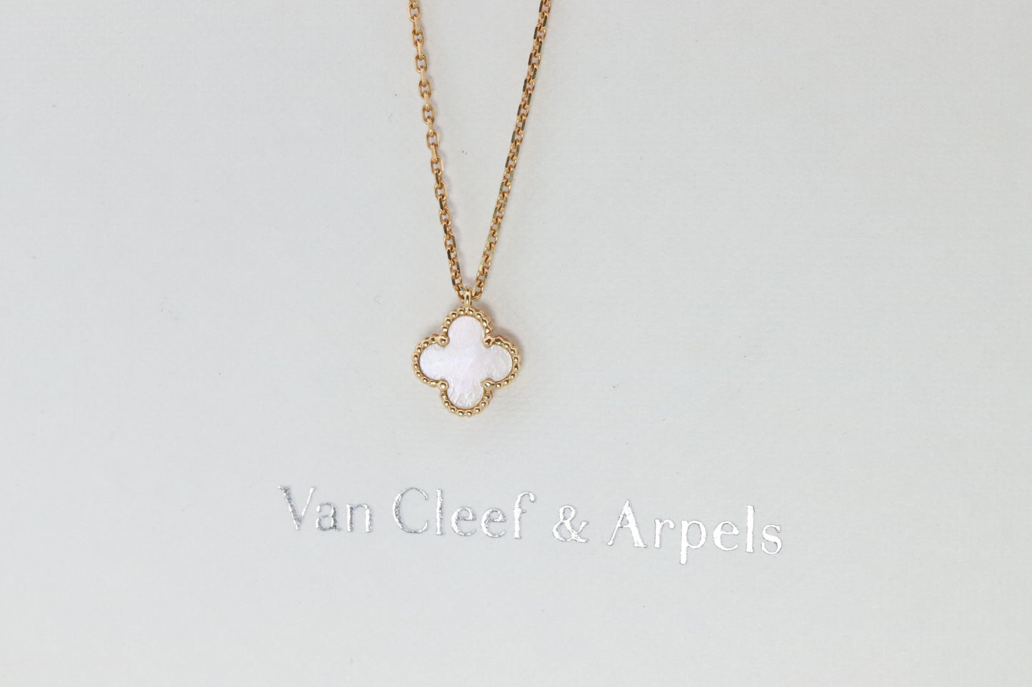 Van Cleef Arpels Alhambra Necklace . Genuine VCA 18k YG Sweet Shell Pendant
