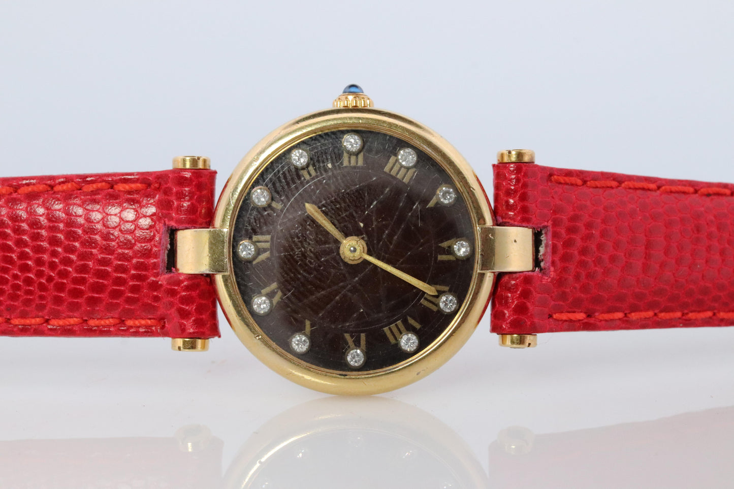 Cartier Vendome DIAMOND Watch. Must de Cartier Round ARGENT 925 Vermeil Quartz