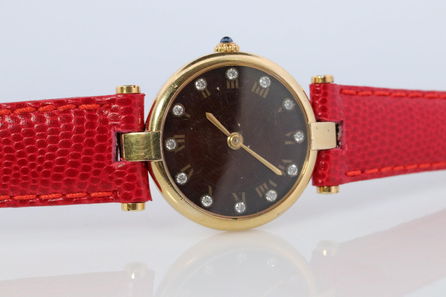 Cartier Vendome DIAMOND Watch. Must de Cartier Round ARGENT 925 Vermeil Quartz