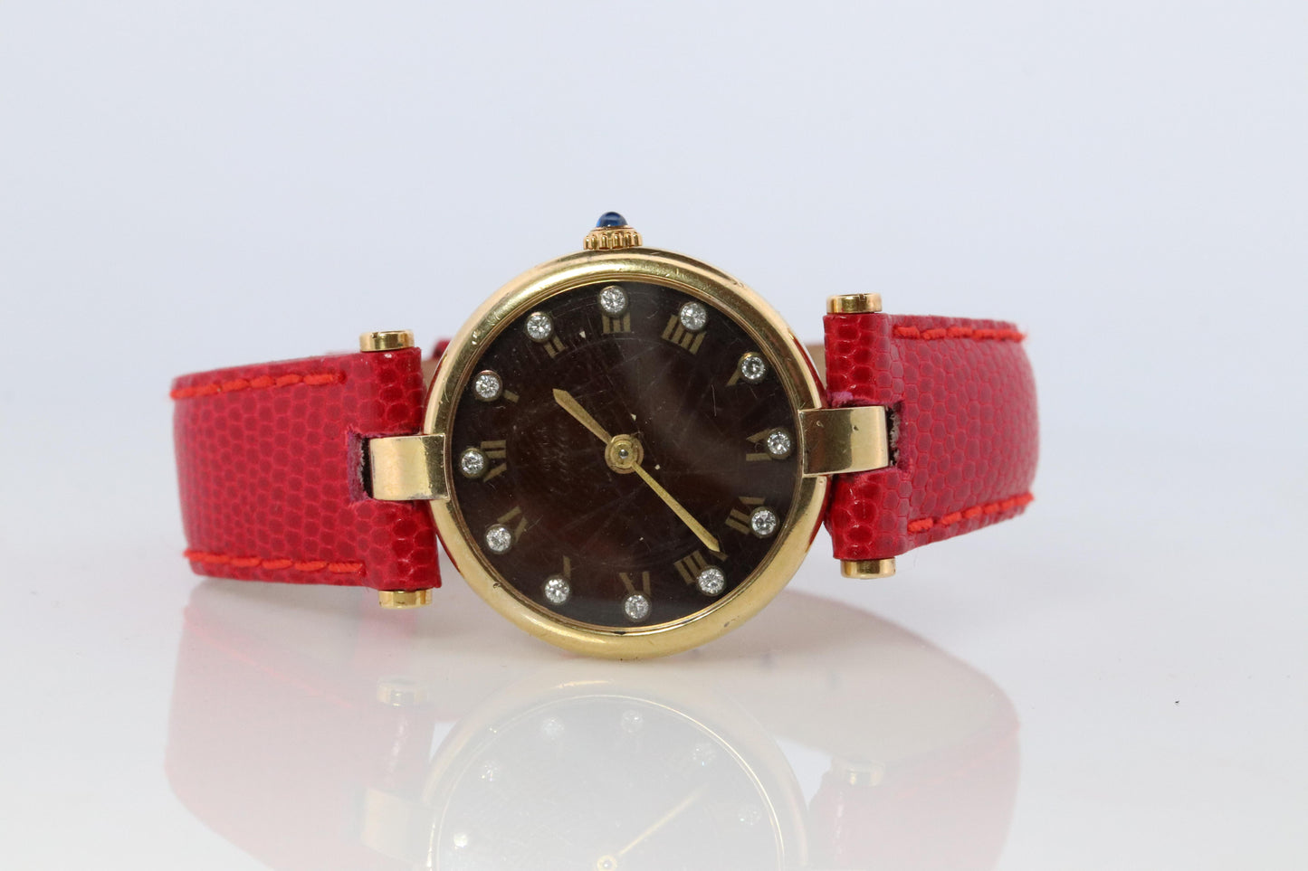 Cartier Vendome DIAMOND Watch. Must de Cartier Round ARGENT 925 Vermeil Quartz