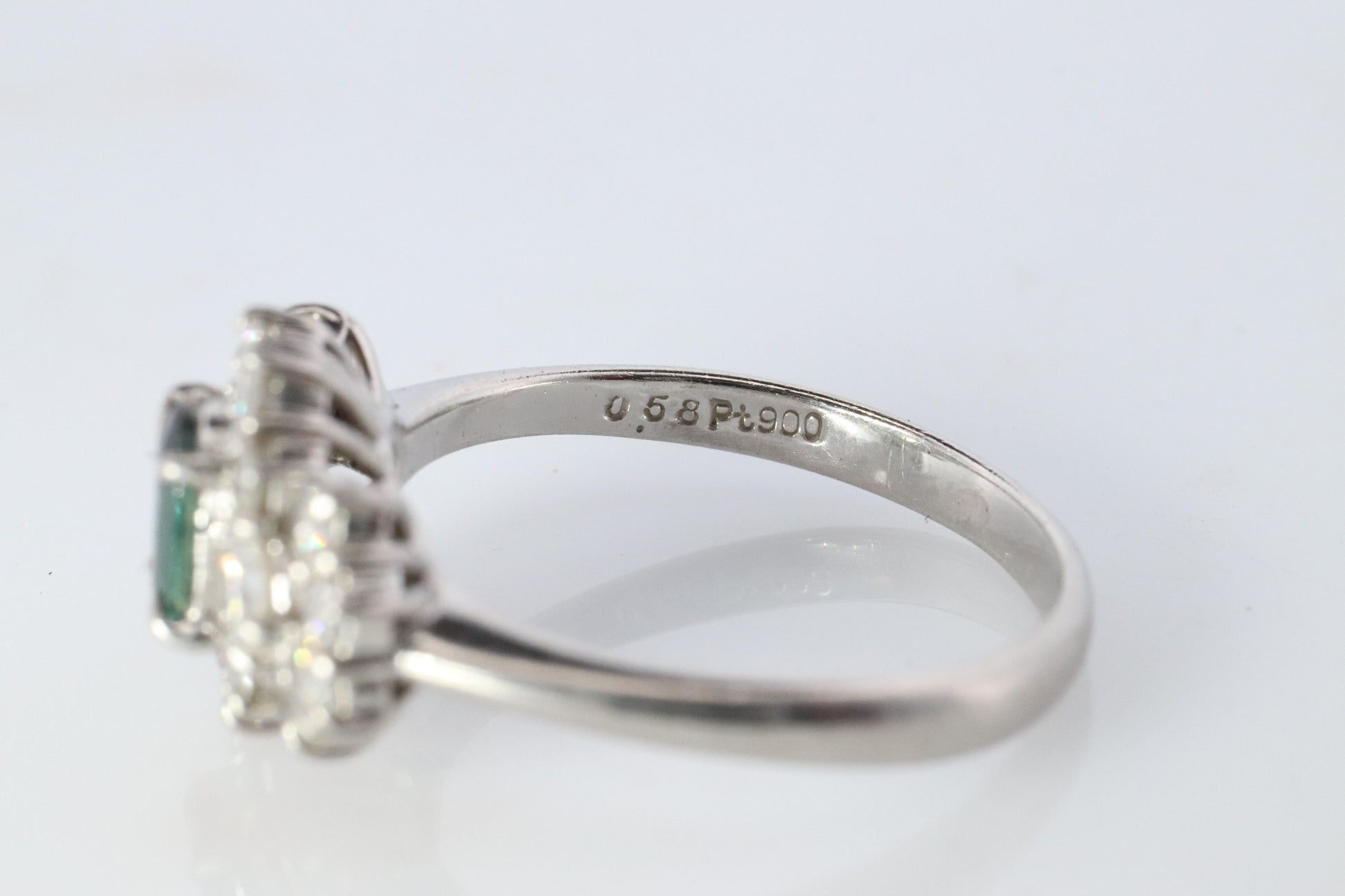 Genuine Alexandrite Ring. Platinum Alexandrite Diamond Halo Ring. PT900 Plat