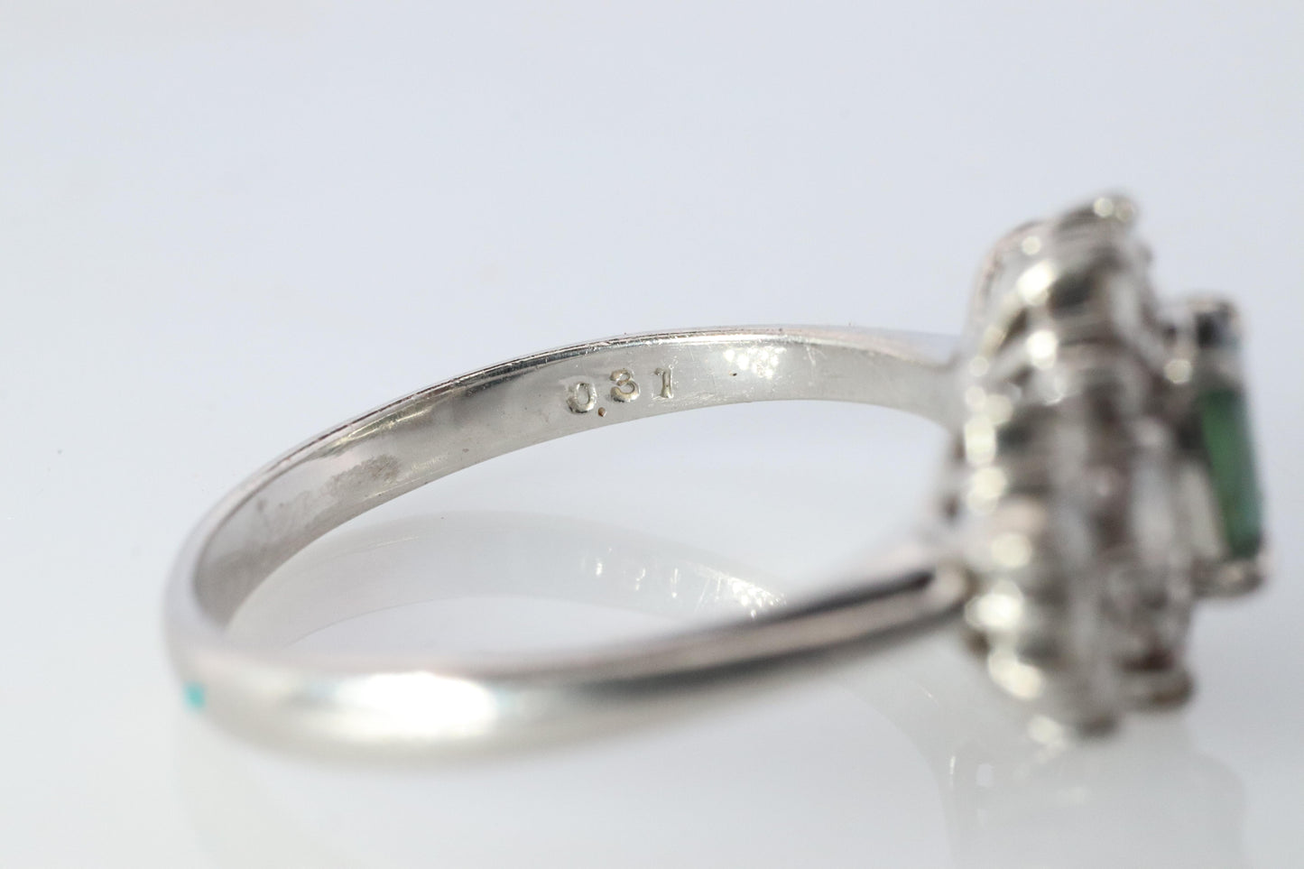 Genuine Alexandrite Ring. Platinum Alexandrite Diamond Halo Ring. PT900 Plat