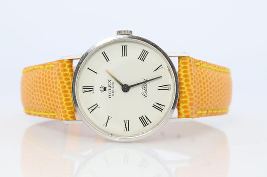 Genuine 18k Rolex Watch. 18k WG Ladies Rolex CELLINI 3810 Round WristWatch