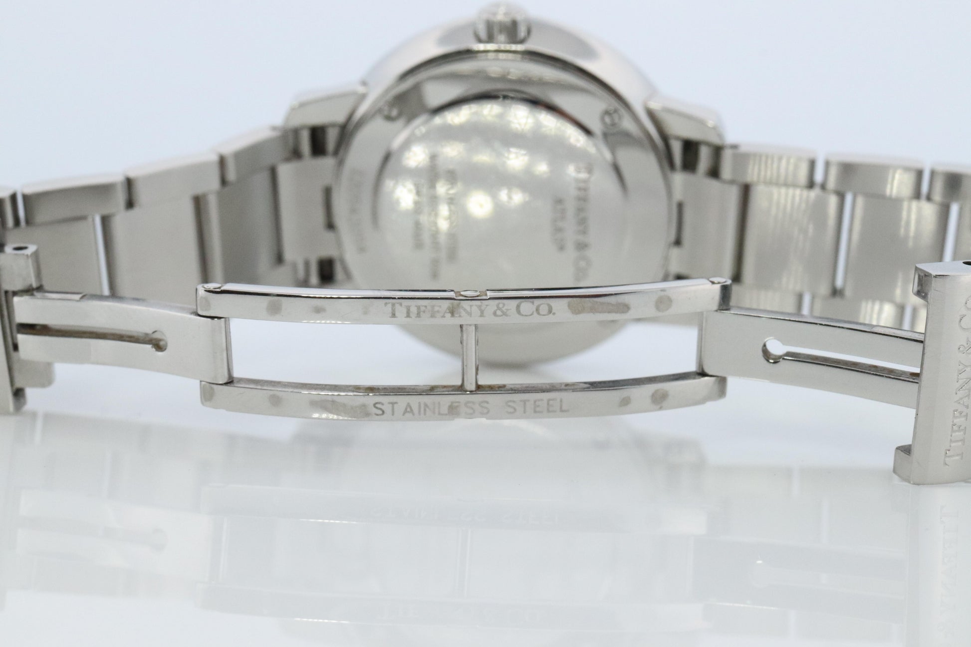 Tiffany and Co Watch. Tiffany Atlas Diamond Bezel 31mm PINK Dial Ladies Watch.
