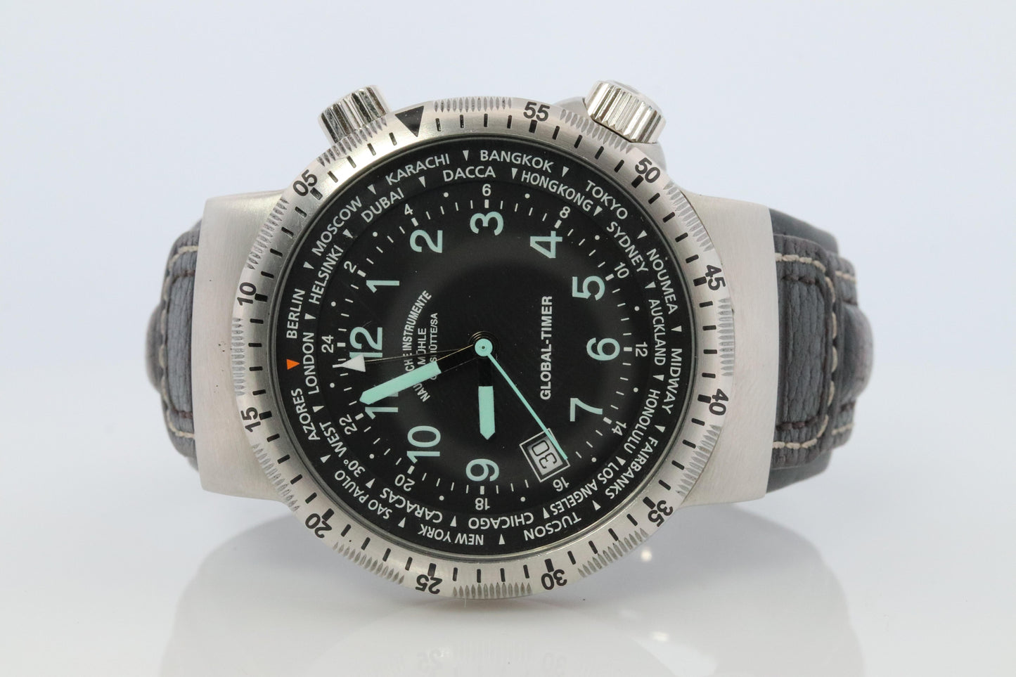 Muhle Glashutte Global Timer Watch. M1-41-13 Lufthansa Cargo Mens Watch.