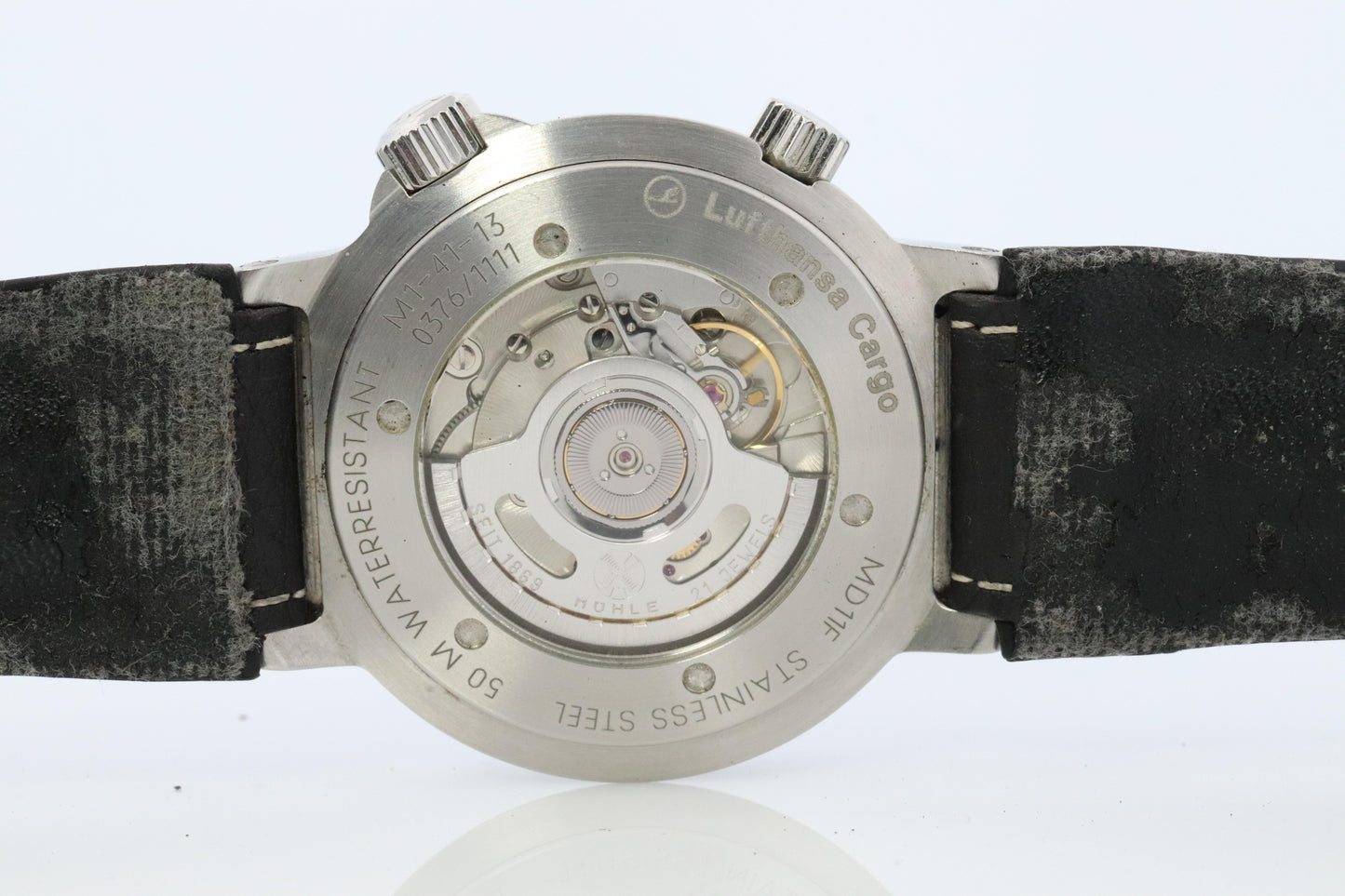 Muhle Glashutte Global Timer Watch. M1-41-13 Lufthansa Cargo Mens Watch.