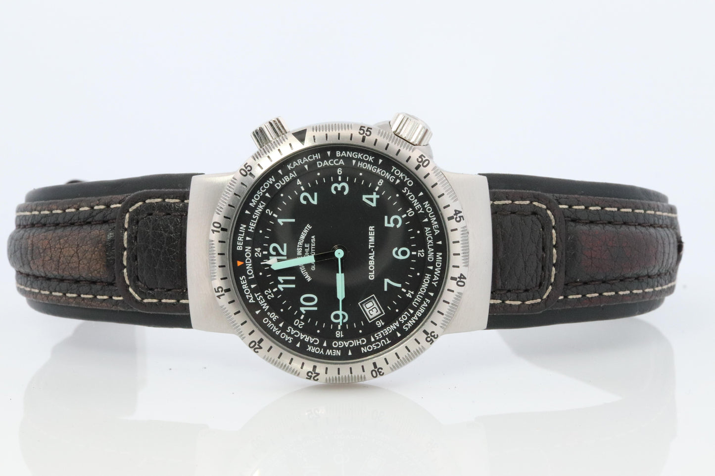 Muhle Glashutte Global Timer Watch. M1-41-13 Lufthansa Cargo Mens Watch.