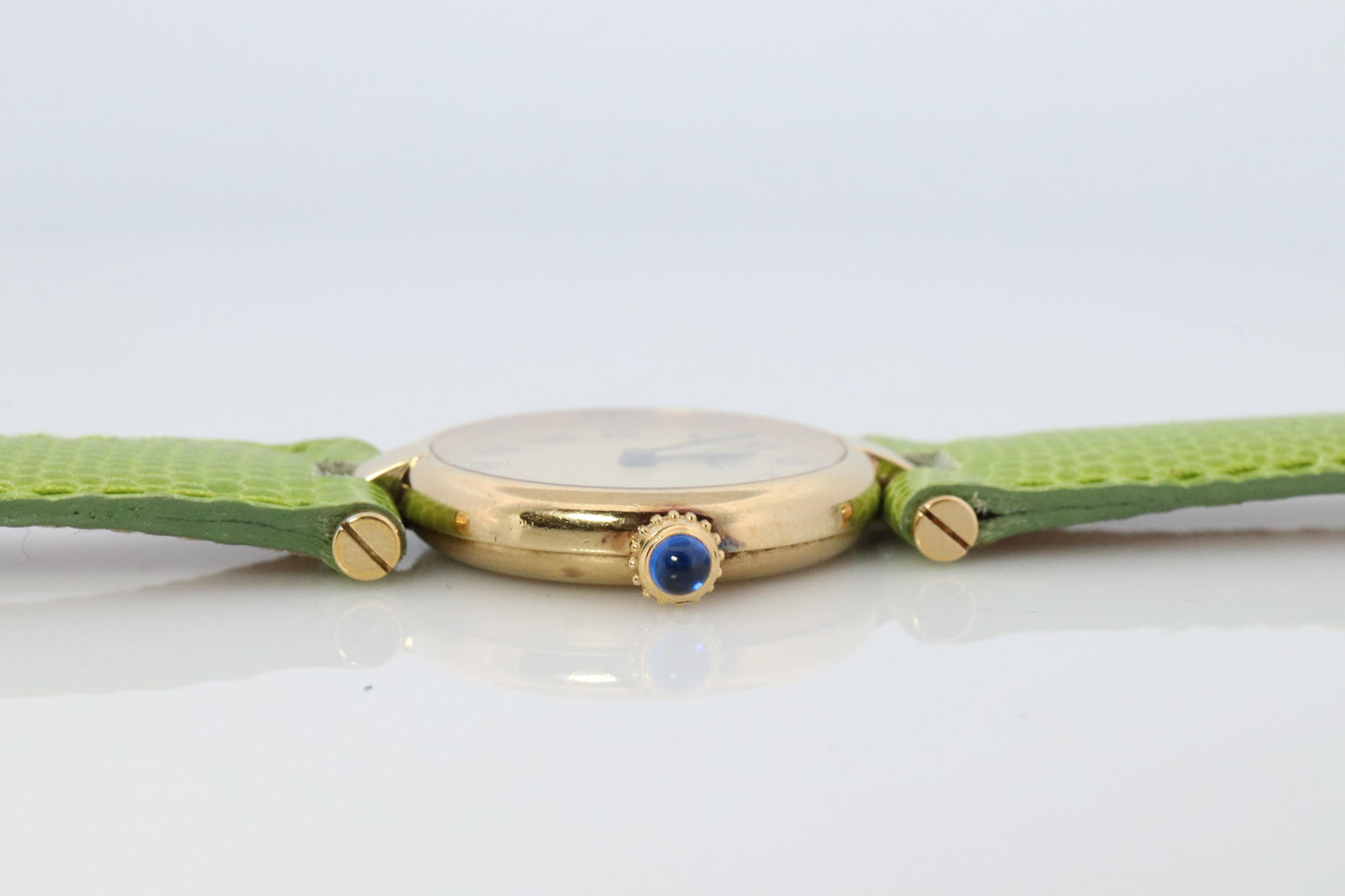 Genuine Cartier Watch. Must de Cartier Vendome Round Argent Vermeil White Face