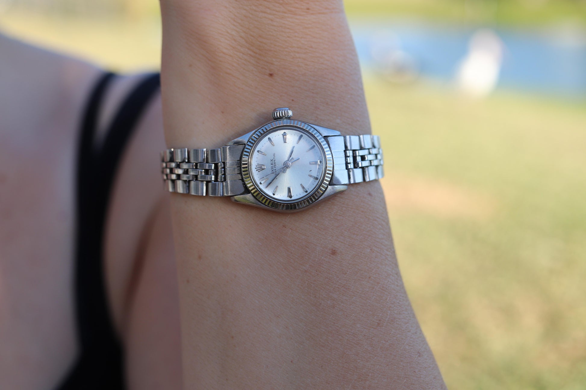 Genuine Rolex Watch. 14k Stainless Steel Ladies ROLEX 6619 Automatic Wristwatch.