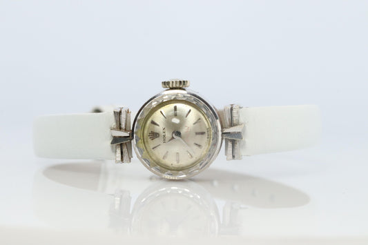 Genuine 18k Rolex Orchid Watch. 18k WG Ladies 2247 Dainty 1960s Ladies Rolex