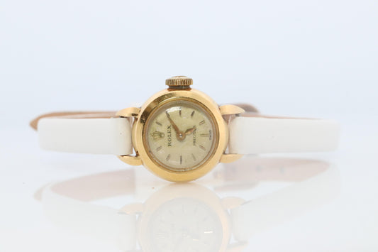 Genuine 18k Rolex Precision Watch. 18k YG Ladies 9127 Dainty 1940s Ladies Rolex