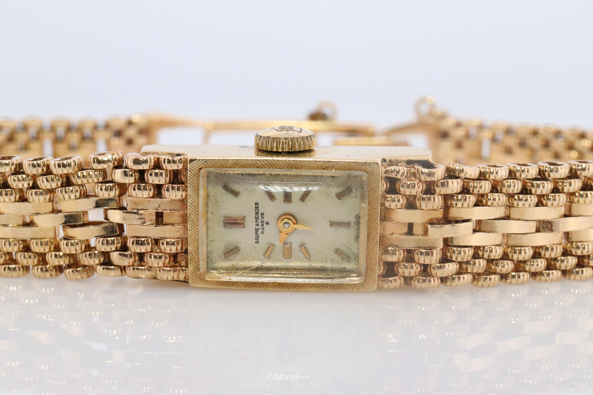 14k Baume and Mercier GENEVE Mechanical watch. 14k Panther bracelet/band.
