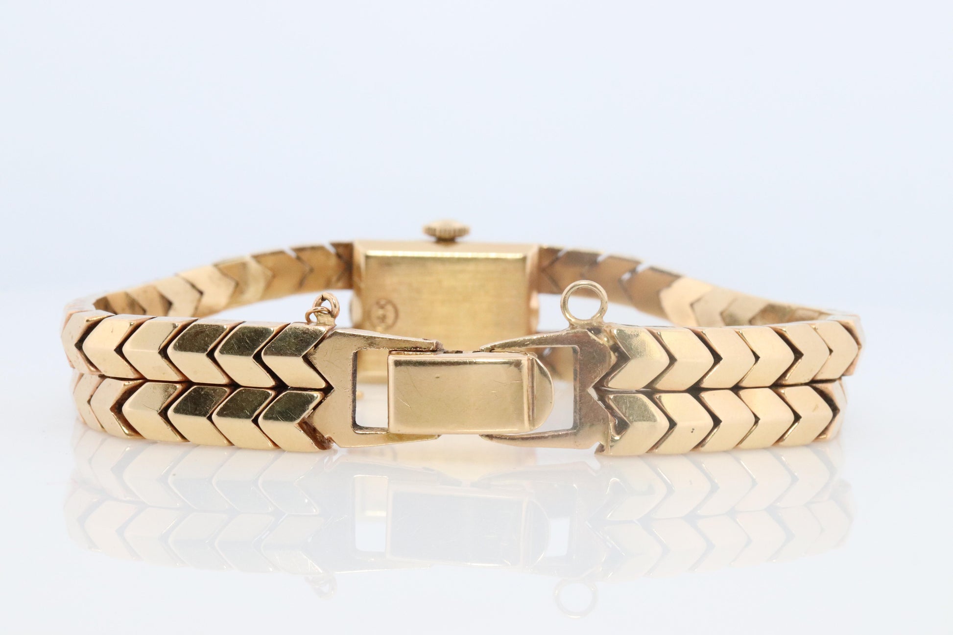 Hamilton 14k Yellow gold watch. Heavy 14k Ladies Mid-Century Mechanic watch.