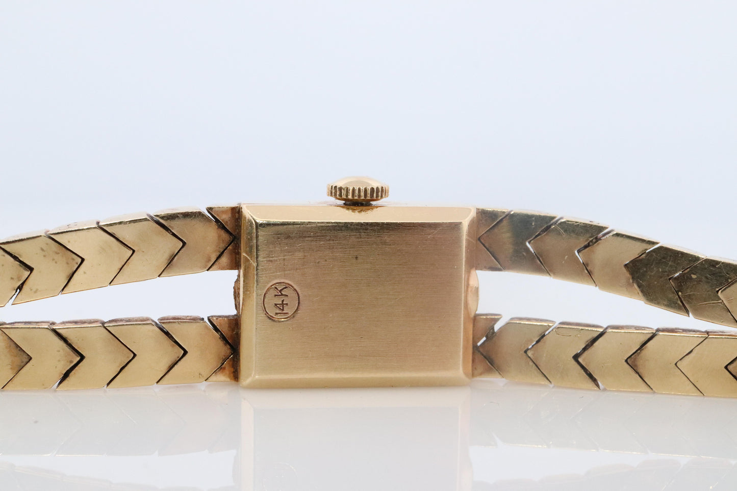 Hamilton 14k Yellow gold watch. Heavy 14k Ladies Mid-Century Mechanic watch.