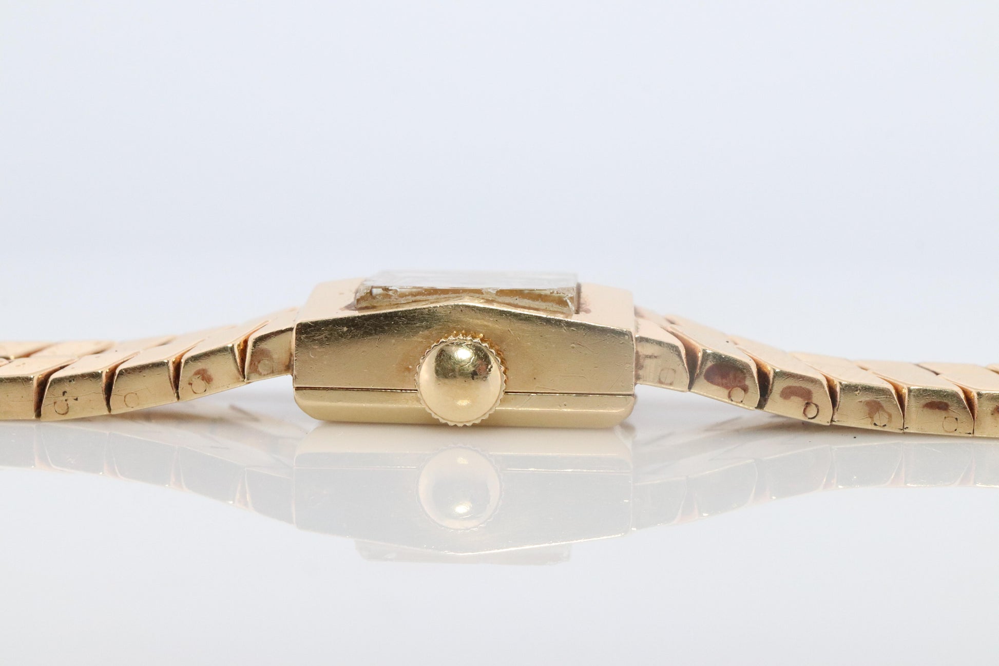 Hamilton 14k Yellow gold watch. Heavy 14k Ladies Mid-Century Mechanic watch.