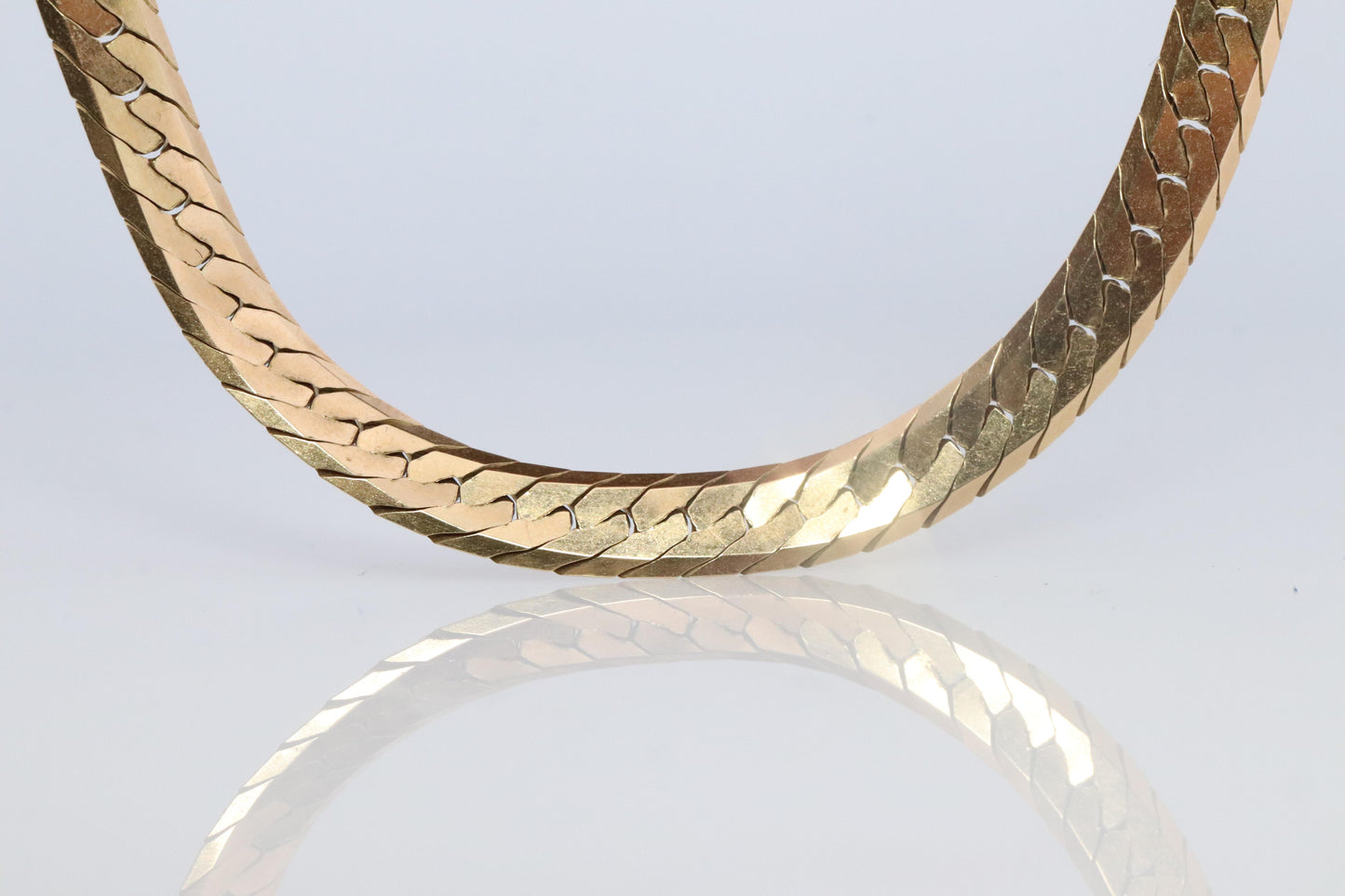 14k Herringbone Chain Necklace 5mm 19in 19.2 grams. Made by ACA Italy